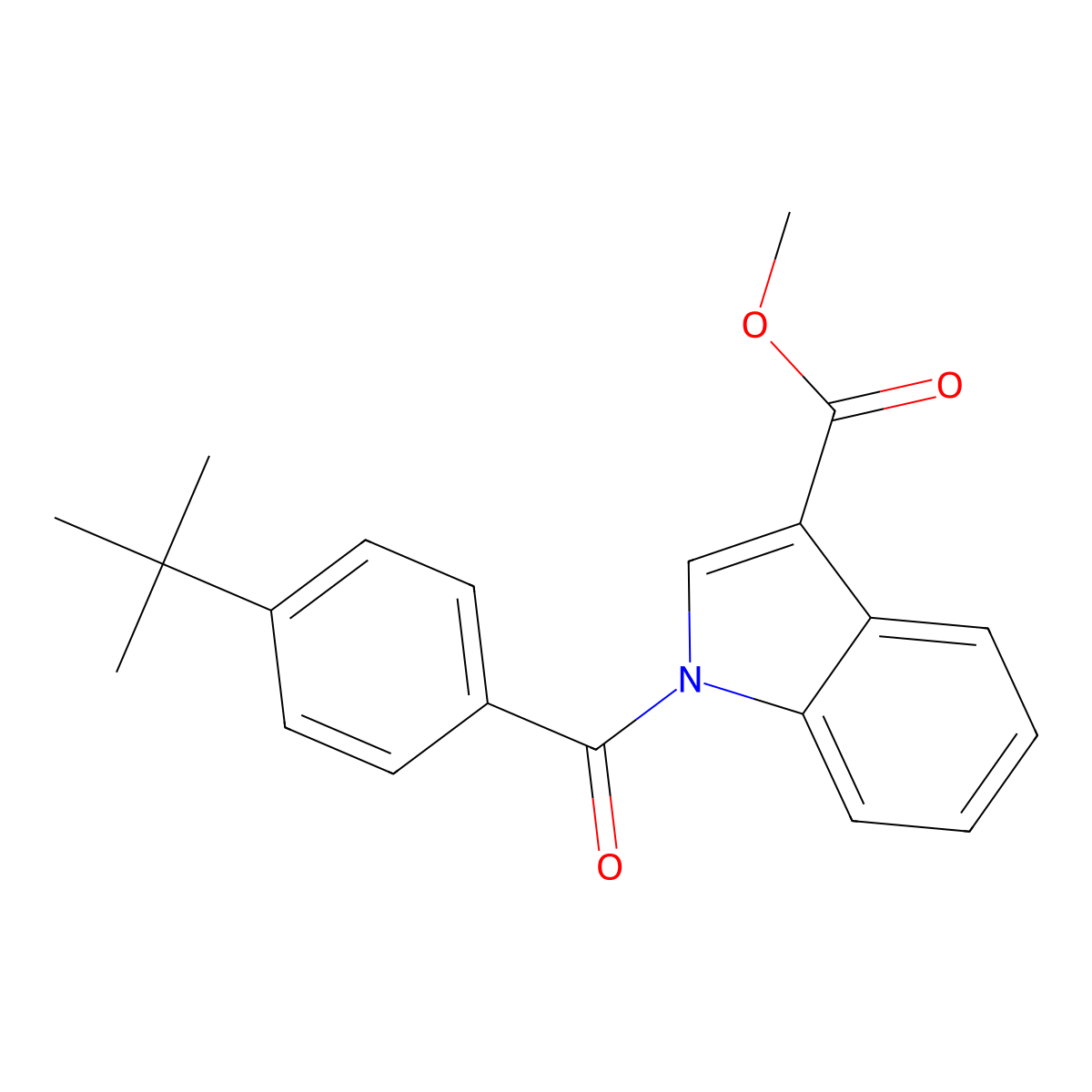 Methyl 1-(4-(tert-butyl)benzoyl)-1H-indole-3-carboxylate molecular structure, CAS 328282-79-7