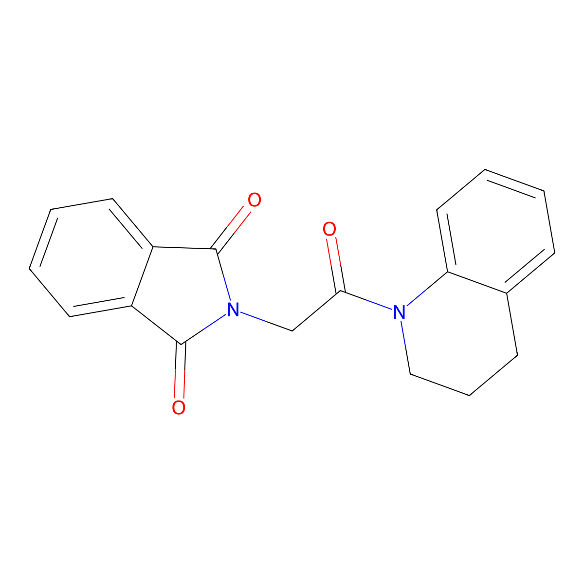 2-(2-(3,4-dihydroquinolin-1(2H)-yl)-2-oxoethyl)isoindoline-1,3-dione molecular structure, CAS 328282-81-1