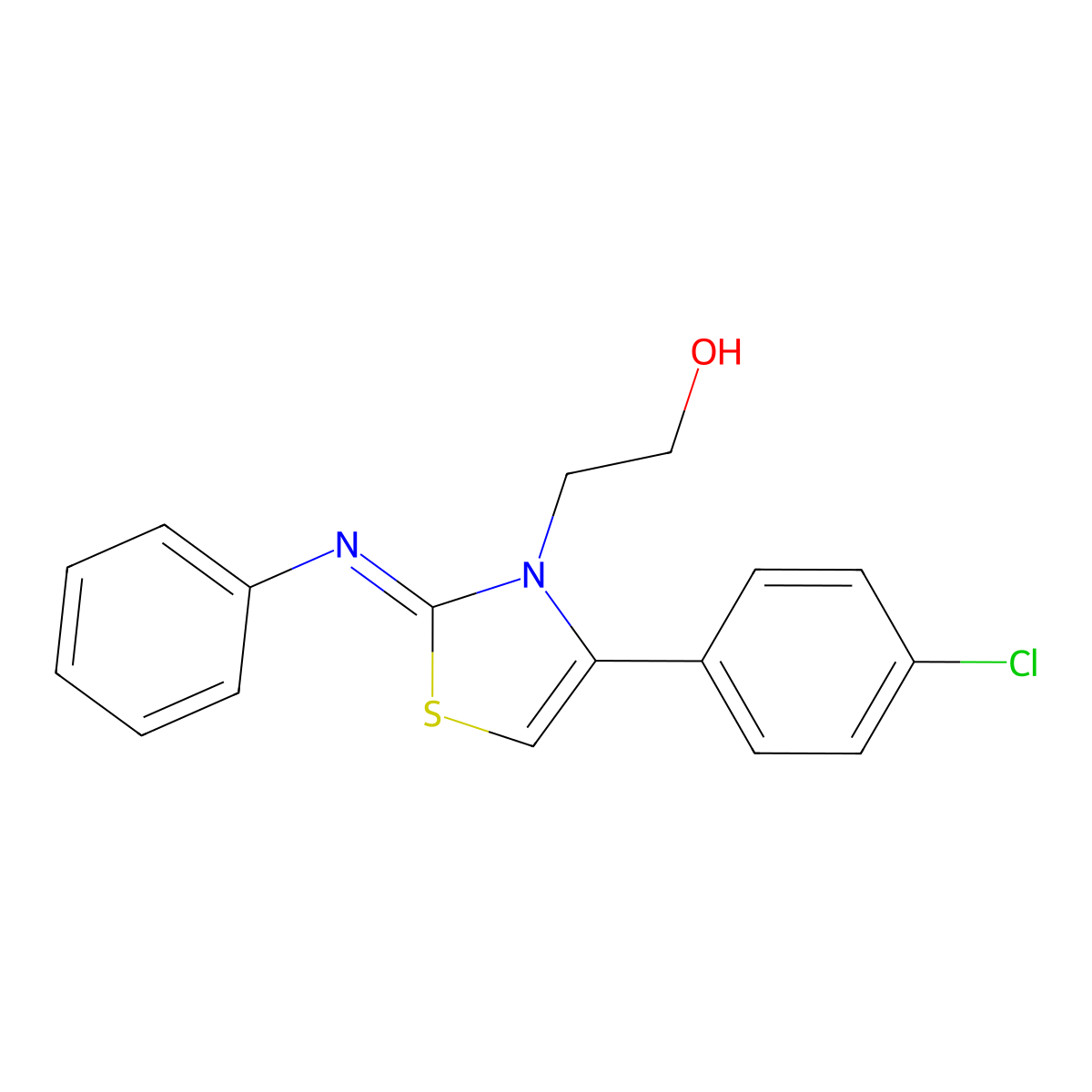2-(4-(4-chlorophenyl)-2-(phenylimino)-1,3-thiazol-3(2H)-yl)ethanol molecular structure, CAS 328282-84-4