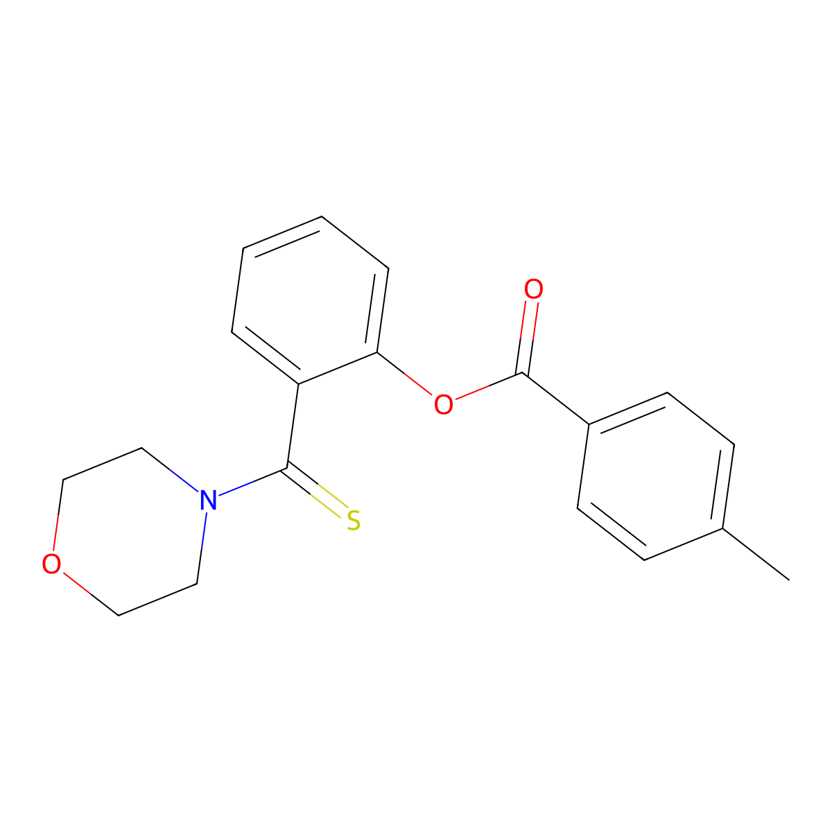 2-(4-Morpholinylcarbothioyl)phenyl 4-methylbenzoate molecular structure, CAS 328282-88-8
