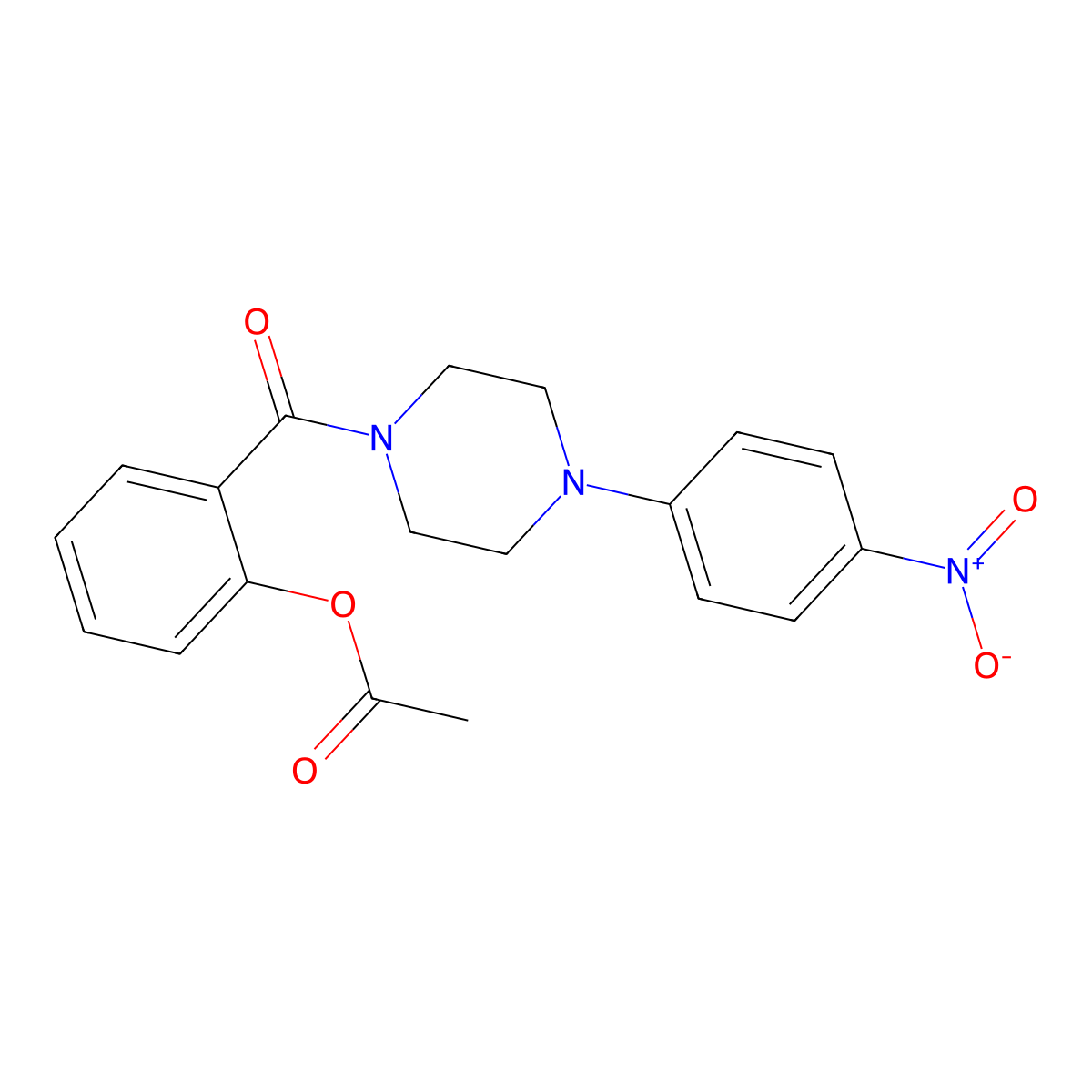 [2-[4-(4-Nitrophenyl)piperazine-1-carbonyl]phenyl] acetate molecular structure, CAS 328283-55-2