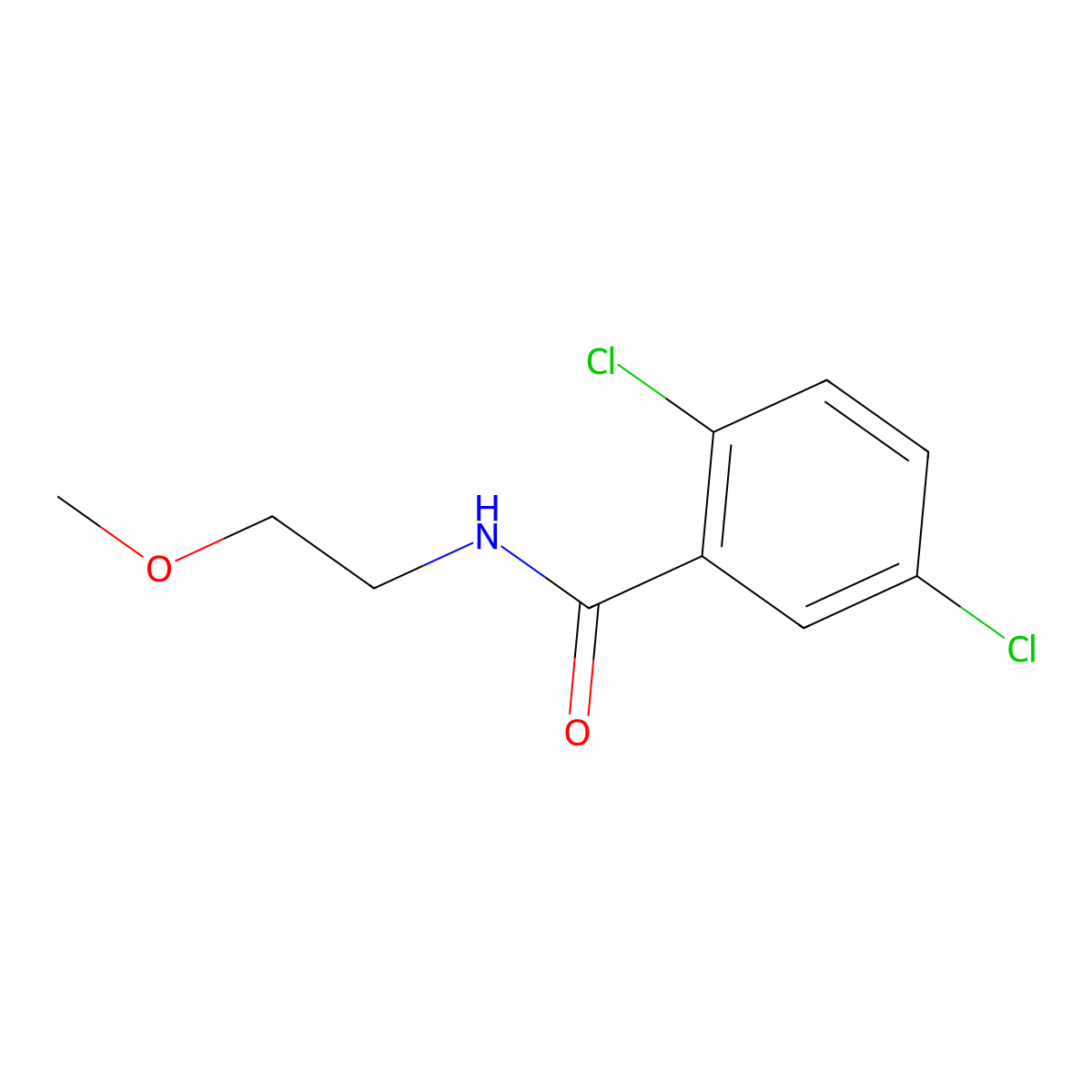2,5-dichloro-N-(2-methoxyethyl)benzamide molecular structure, CAS 328283-62-1