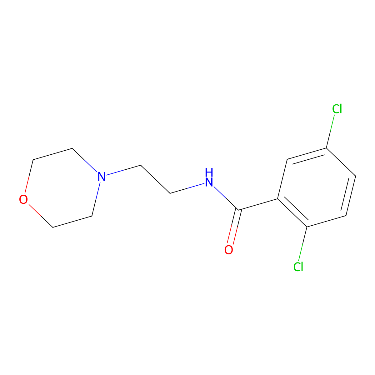 2,5-dichloro-N-(2-morpholin-4-ylethyl)benzamide molecular structure, CAS 328283-65-4