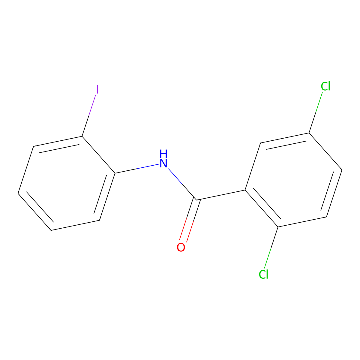 2,5-dichloro-N-(2-iodophenyl)benzamide molecular structure, CAS 328283-72-3