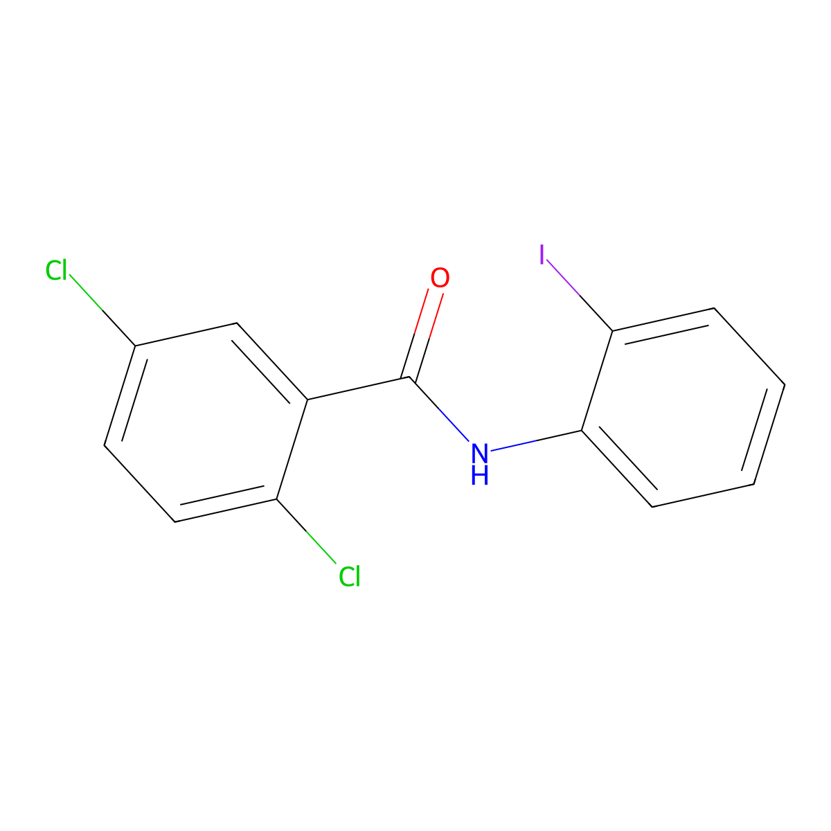 2,5-dichloro-N-(2-iodophenyl)benzamide molecular structure, CAS 328283-72-3
