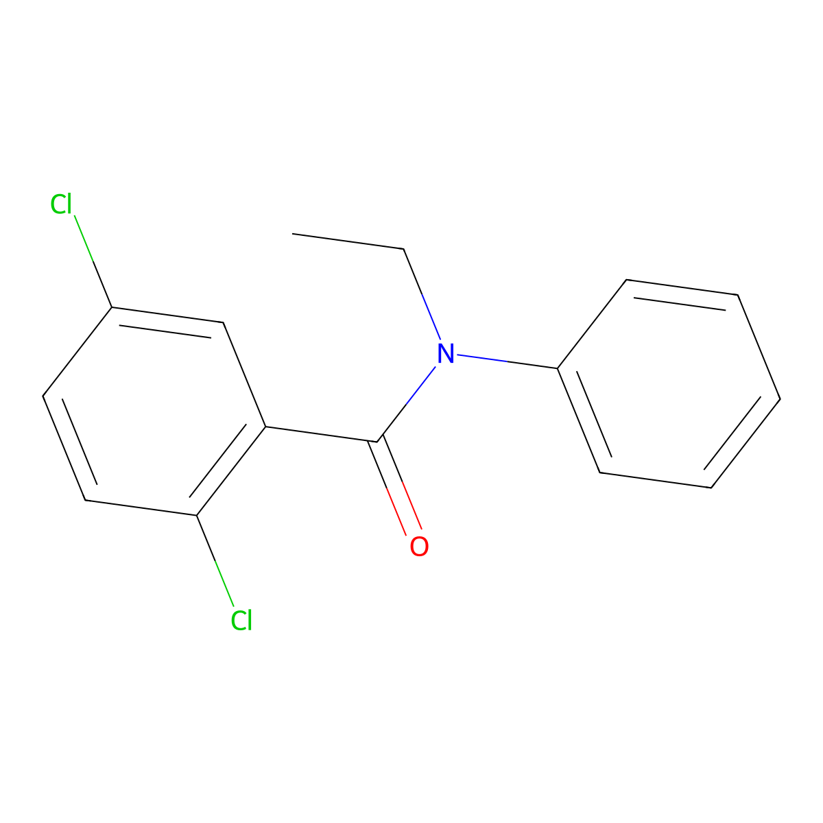 2,5-dichloro-N-ethyl-N-phenylbenzamide molecular structure, CAS 328283-73-4