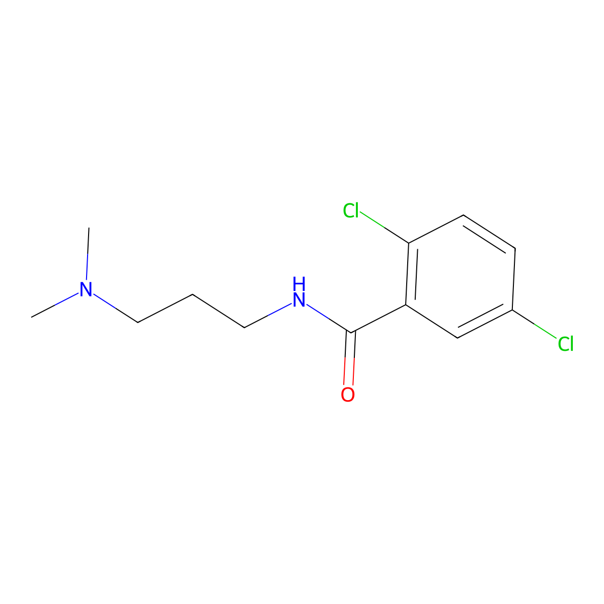 2,5-dichloro-N-[3-(dimethylamino)propyl]benzamide molecular structure, CAS 328283-75-6