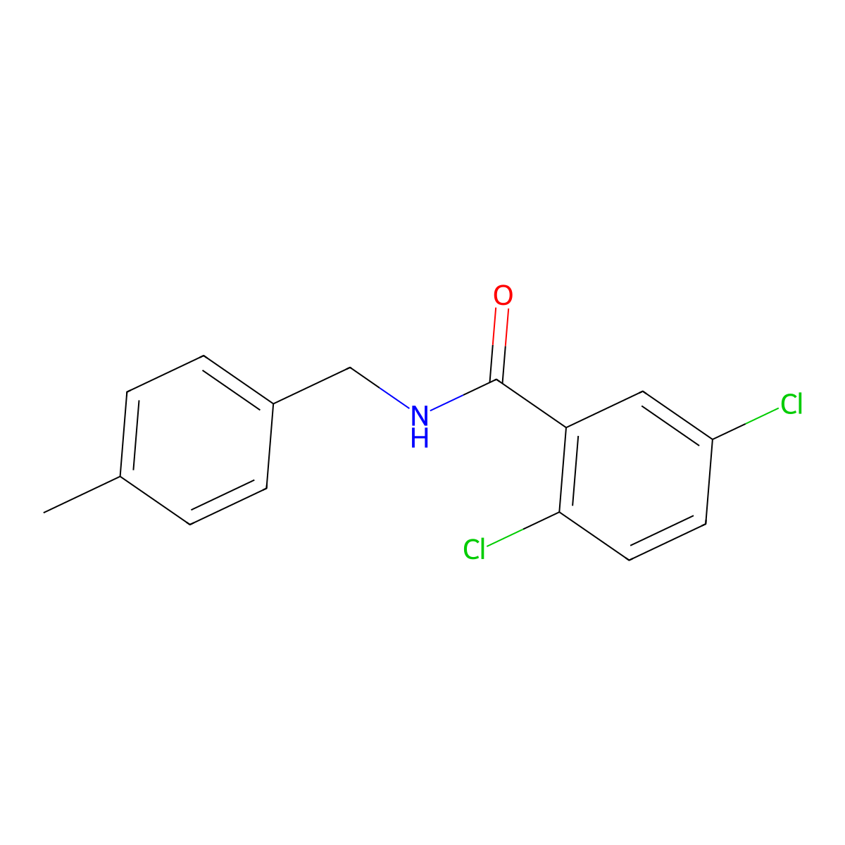 2,5-dichloro-N-[(4-methylphenyl)methyl]benzamide molecular structure, CAS 328283-78-9