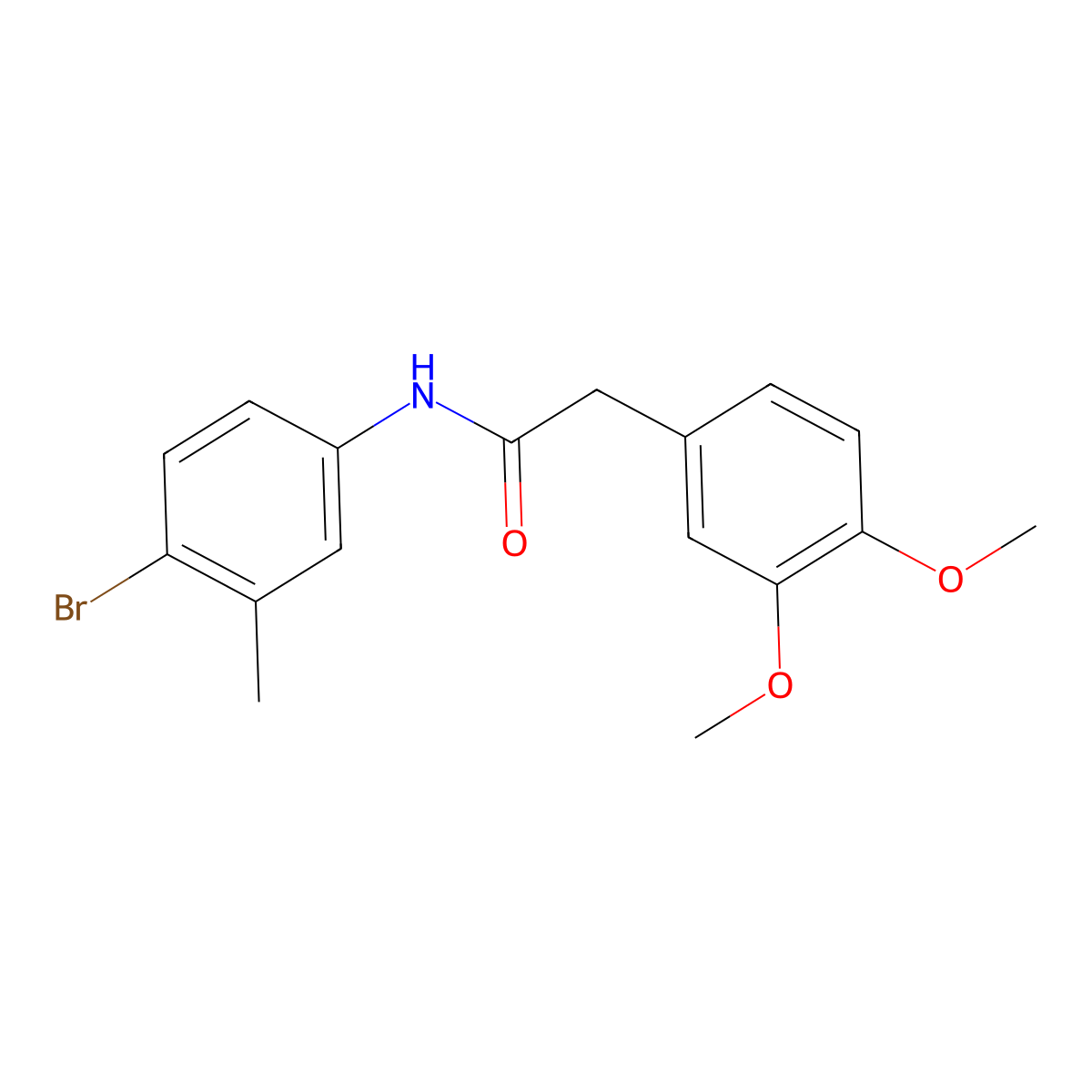 N-(4-bromo-3-methylphenyl)-2-(3,4-dimethoxyphenyl)acetamide molecular structure, CAS 328283-95-0