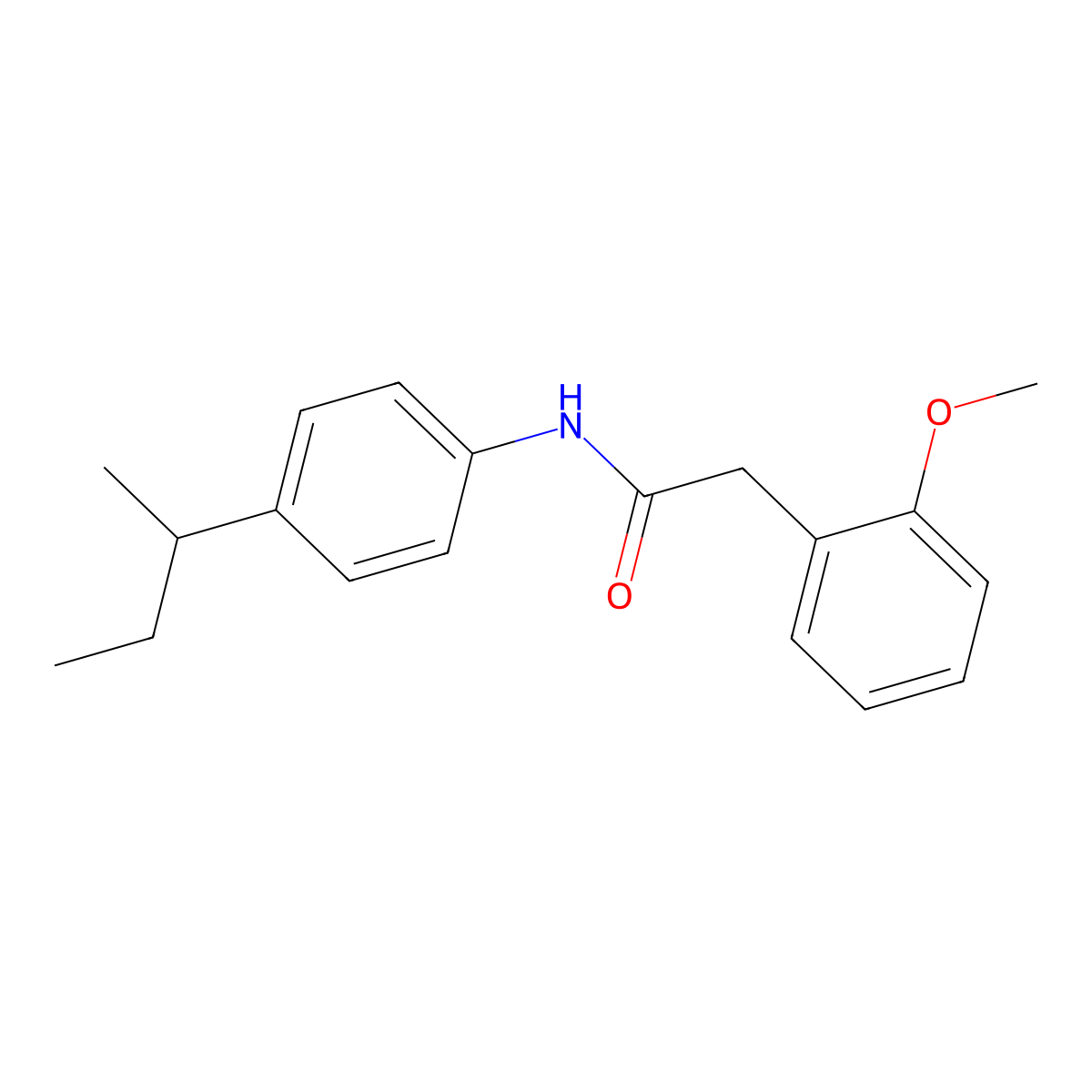 N-[4-(butan-2-yl)phenyl]-2-(2-methoxyphenyl)acetamide molecular structure, CAS 328284-39-5