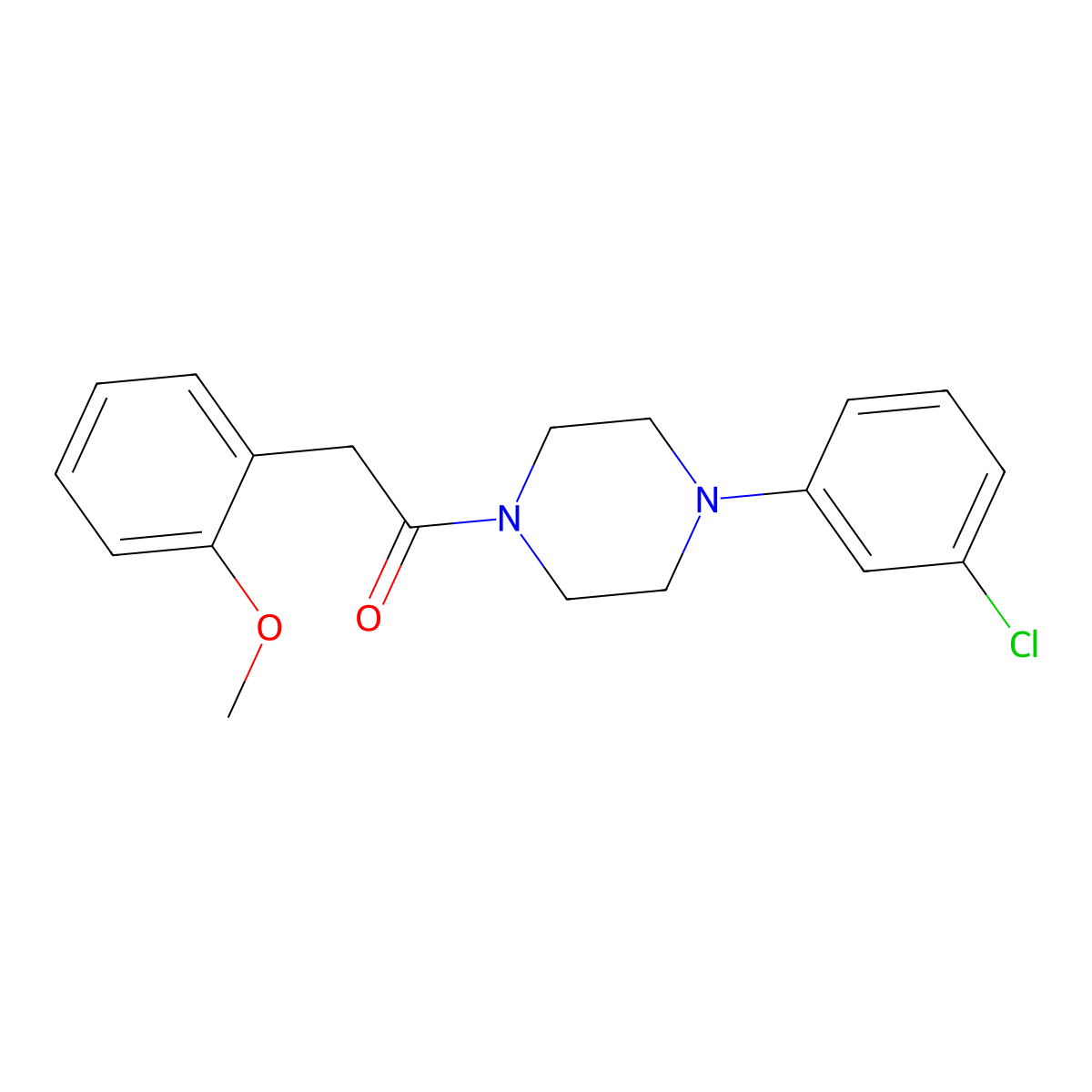 1-[4-(3-Chlorophenyl)piperazin-1-yl]-2-(2-methoxyphenyl)ethanone molecular structure, CAS 328284-40-8