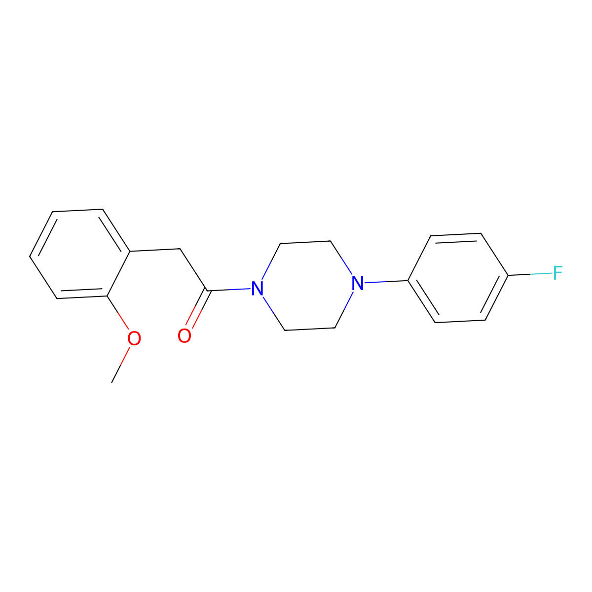 1-(4-Fluorophenyl)-4-[(2-methoxyphenyl)acetyl]piperazine molecular structure, CAS 328284-41-9