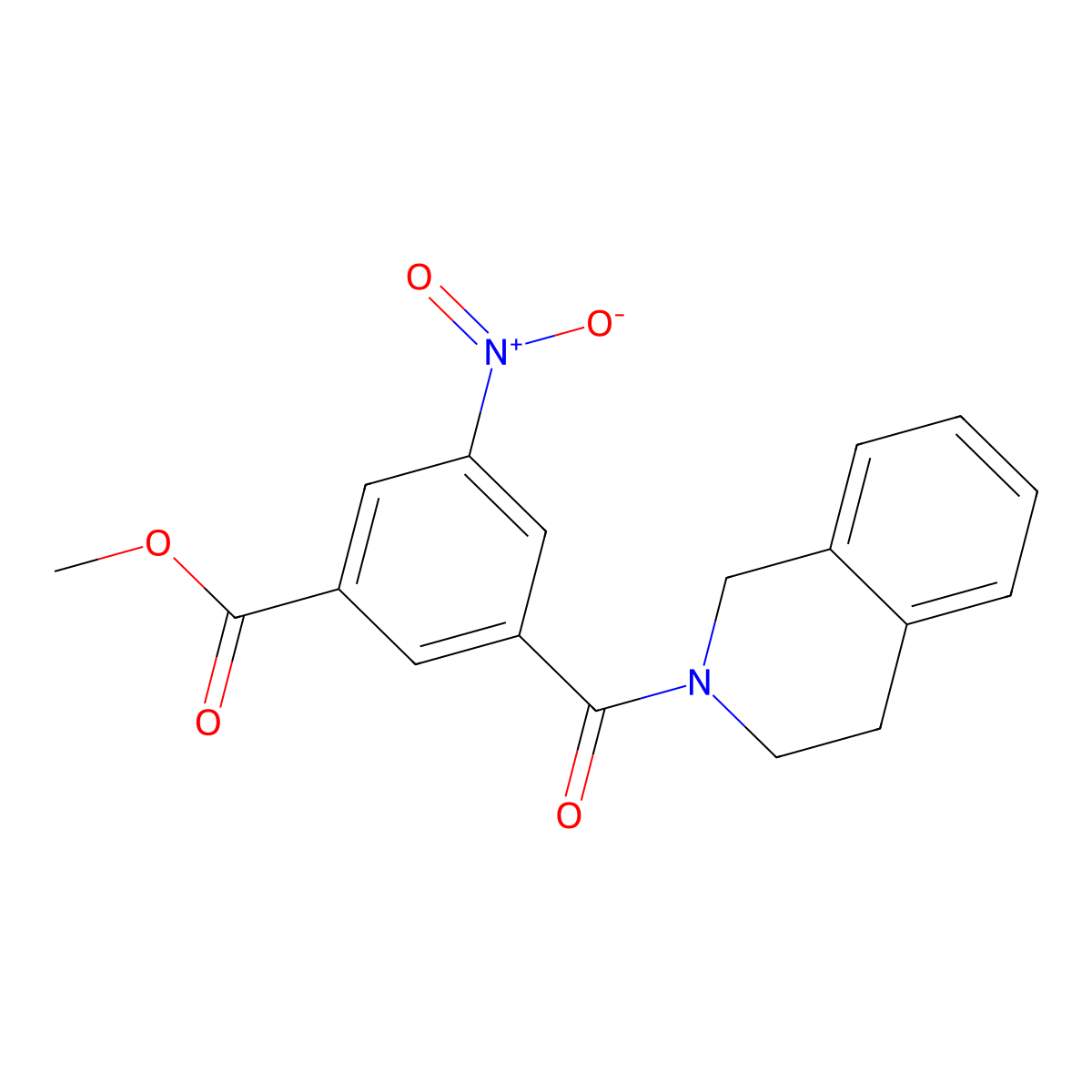 methyl 3-(3,4-dihydroisoquinolin-2(1H)-ylcarbonyl)-5-nitrobenzoate molecular structure, CAS 328284-57-7