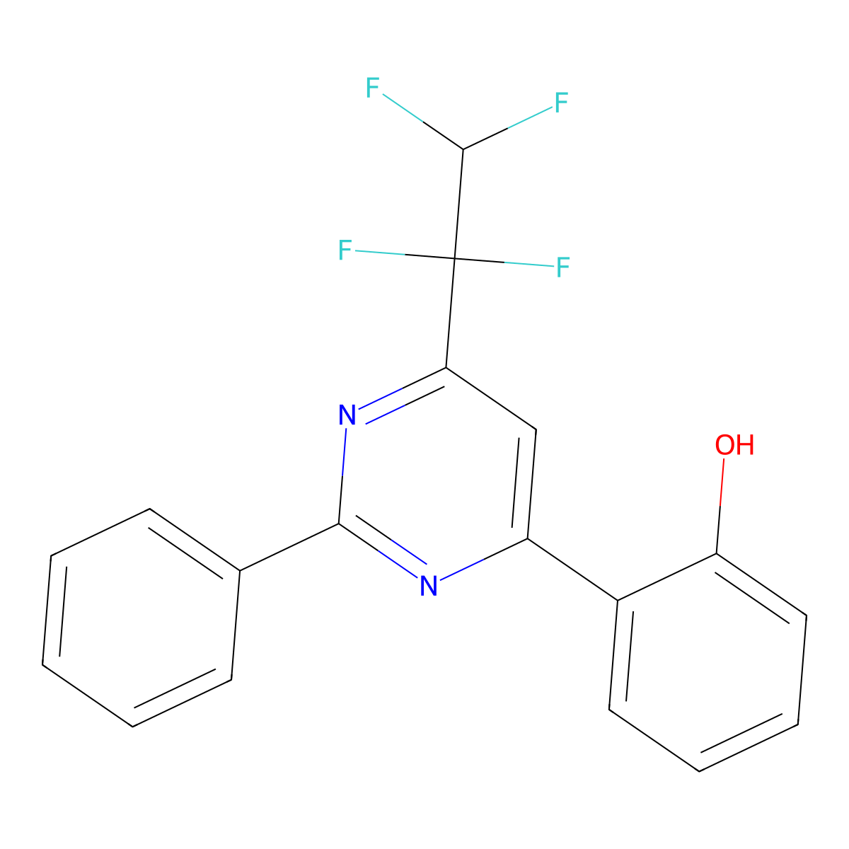 2-(2-Phenyl-6-(1,1,2,2-tetrafluoroethyl)pyrimidin-4-yl)phenol molecular structure, CAS 328285-37-6