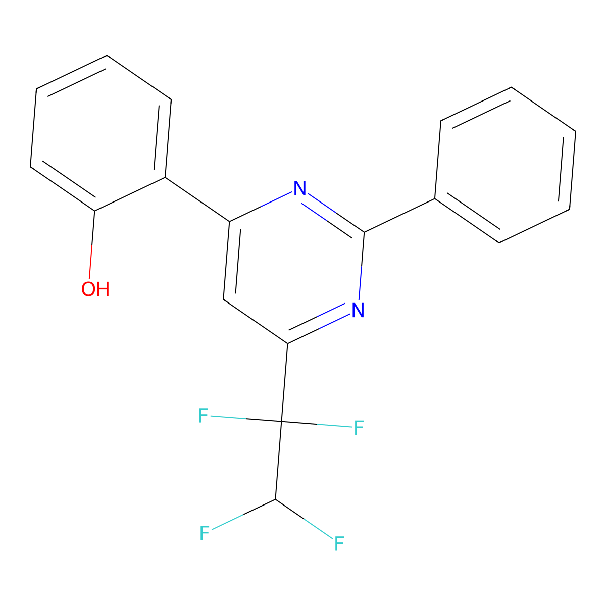2-(2-Phenyl-6-(1,1,2,2-tetrafluoroethyl)pyrimidin-4-yl)phenol molecular structure, CAS 328285-37-6