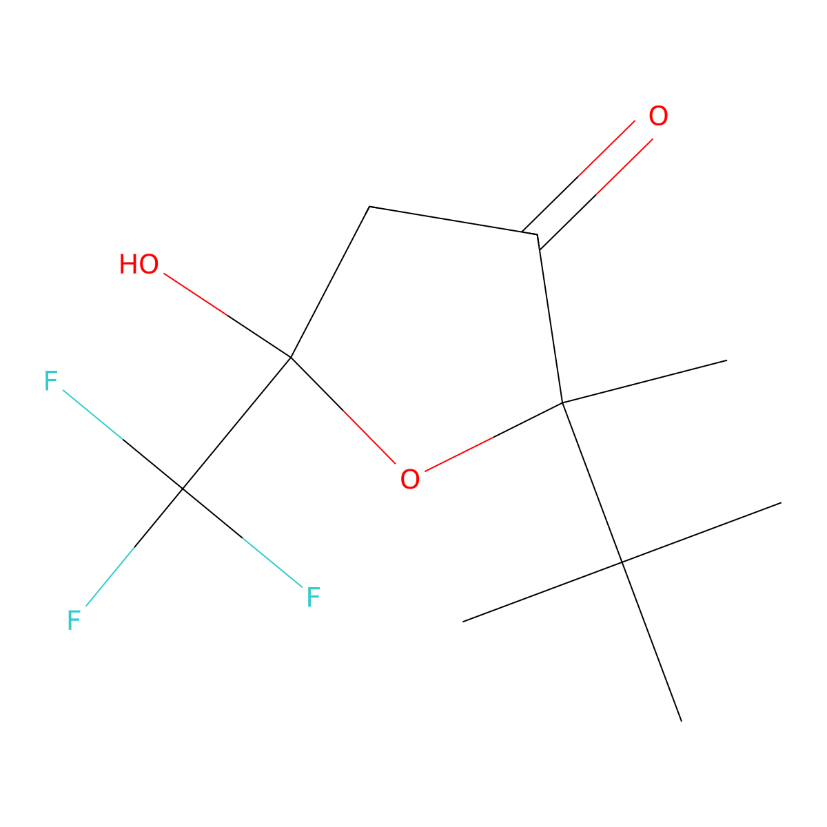 2-Tert-butyl-5-hydroxy-2-methyl-5-(trifluoromethyl)oxolan-3-one molecular structure, CAS 328285-40-1