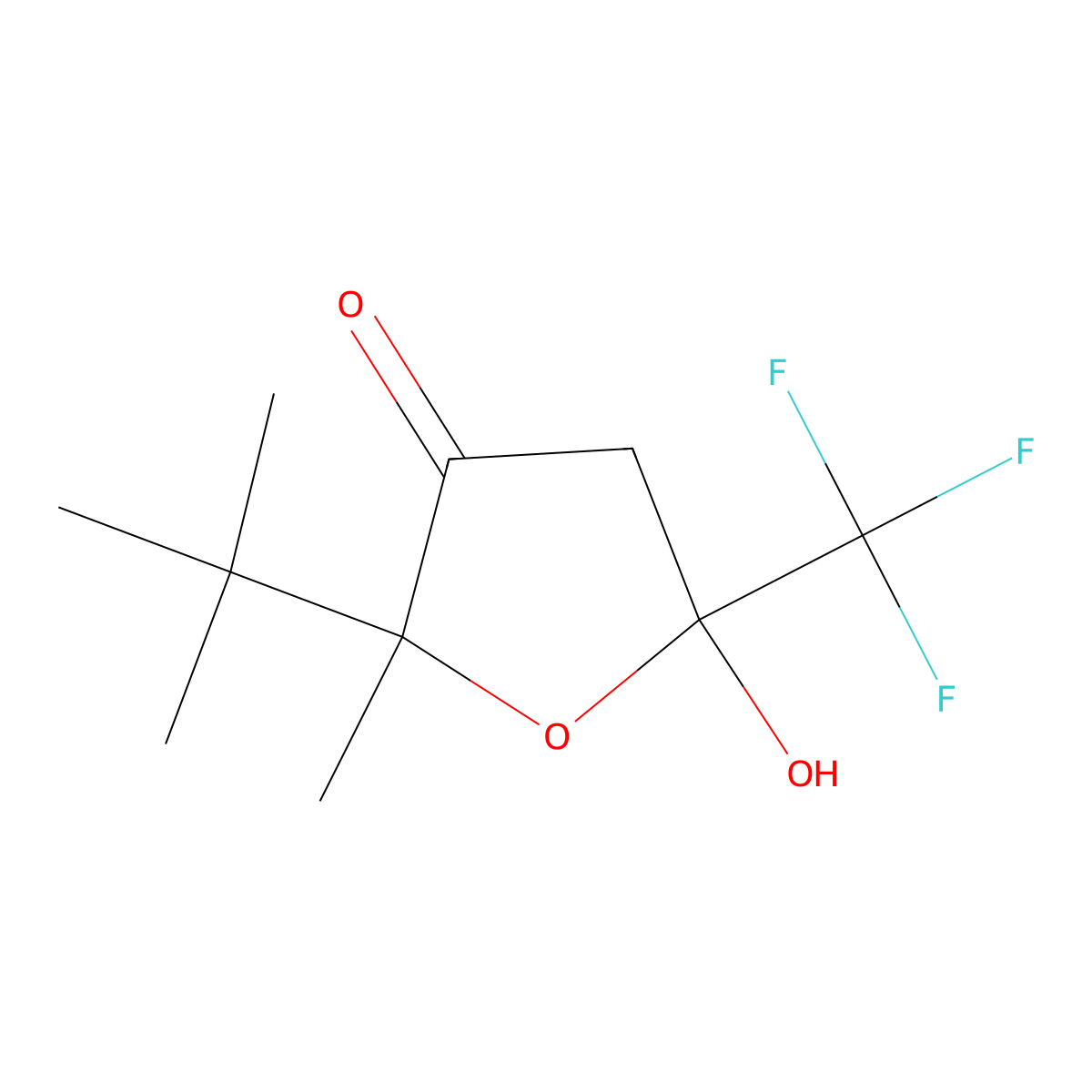 2-Tert-butyl-5-hydroxy-2-methyl-5-(trifluoromethyl)oxolan-3-one molecular structure, CAS 328285-40-1