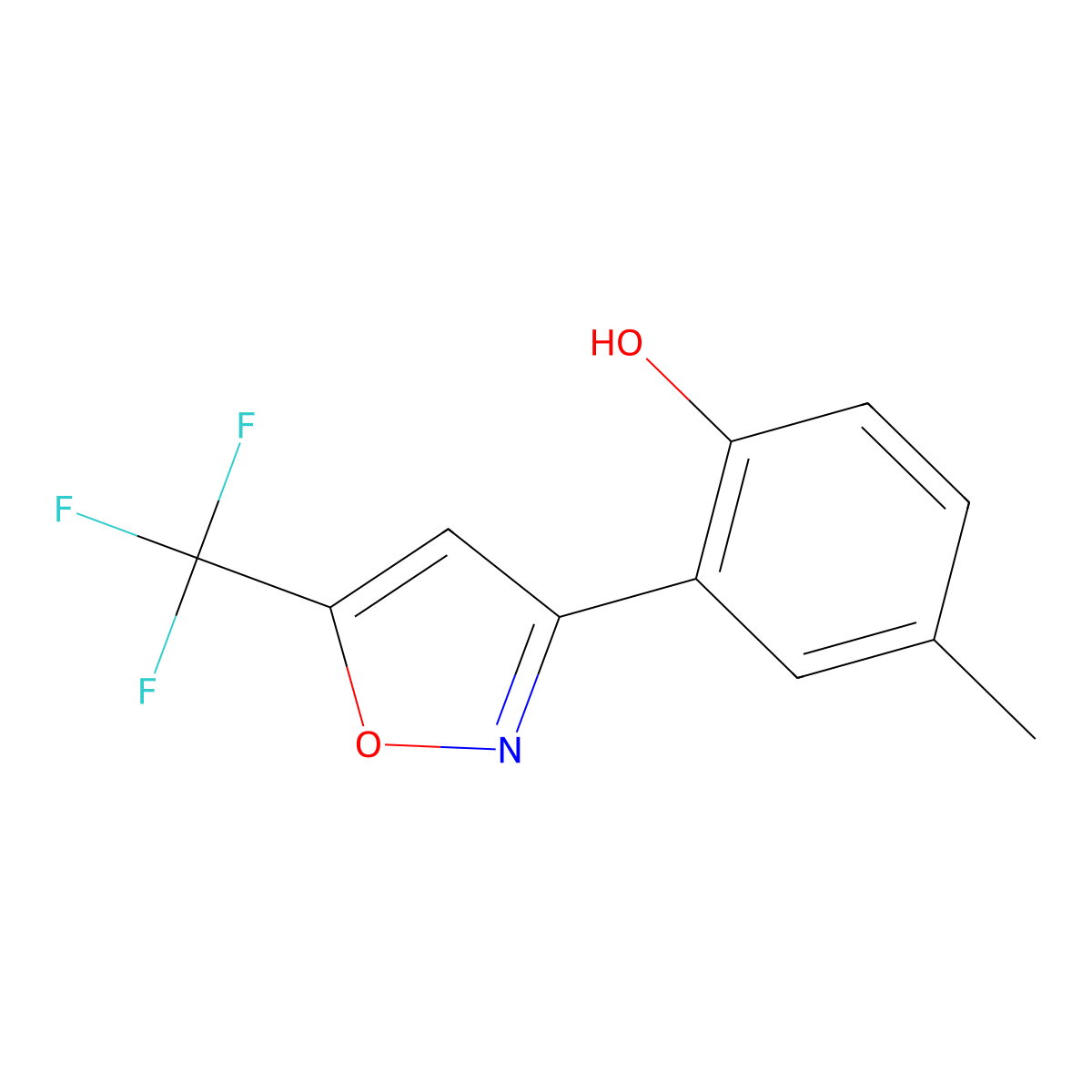 4-Methyl-2-[5-(trifluoromethyl)isoxazol-3-yl]phenol molecular structure, CAS 328285-43-4