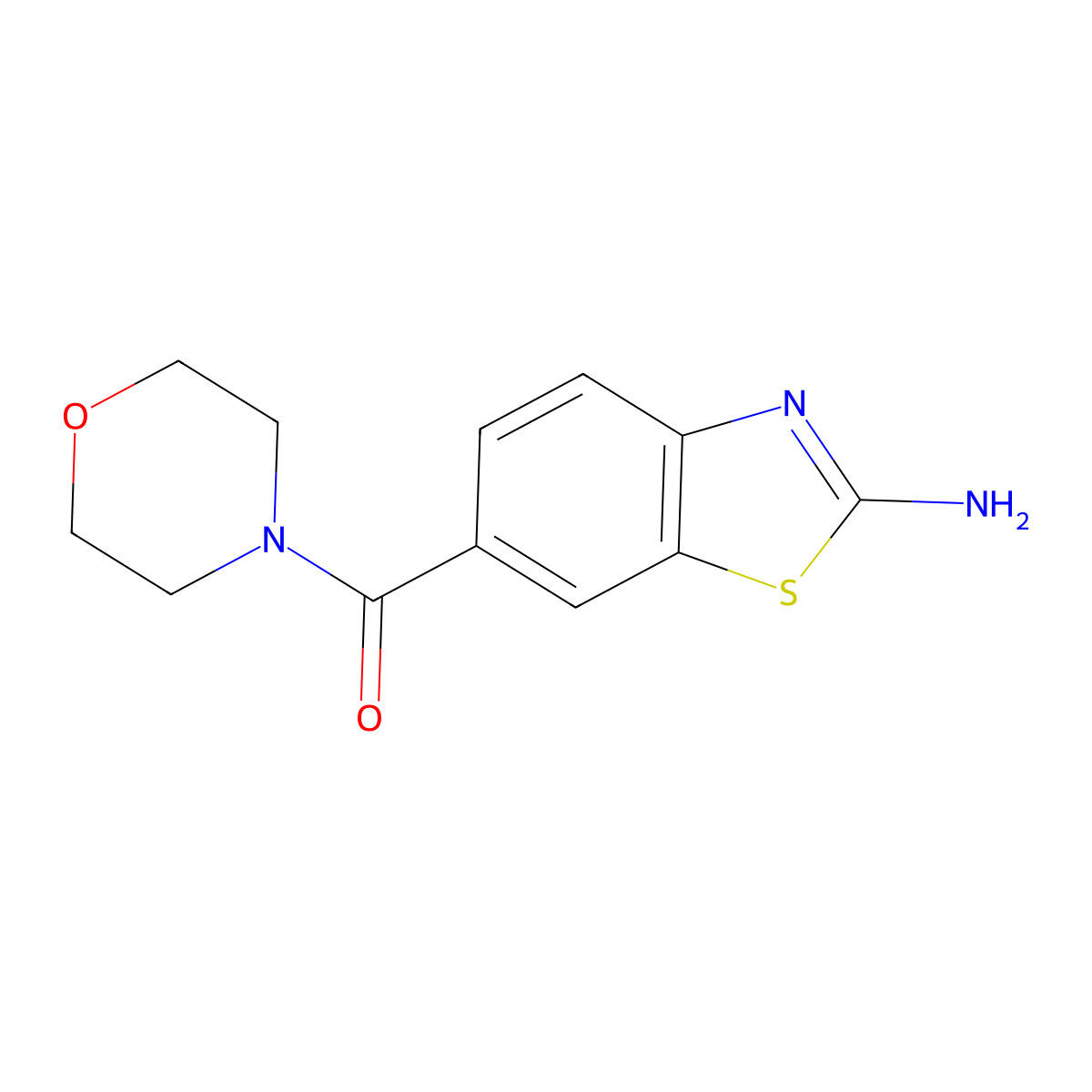 (2-Aminobenzothiazol-6-yl)morpholin-4-yl-methanone molecular structure, CAS 328285-82-1