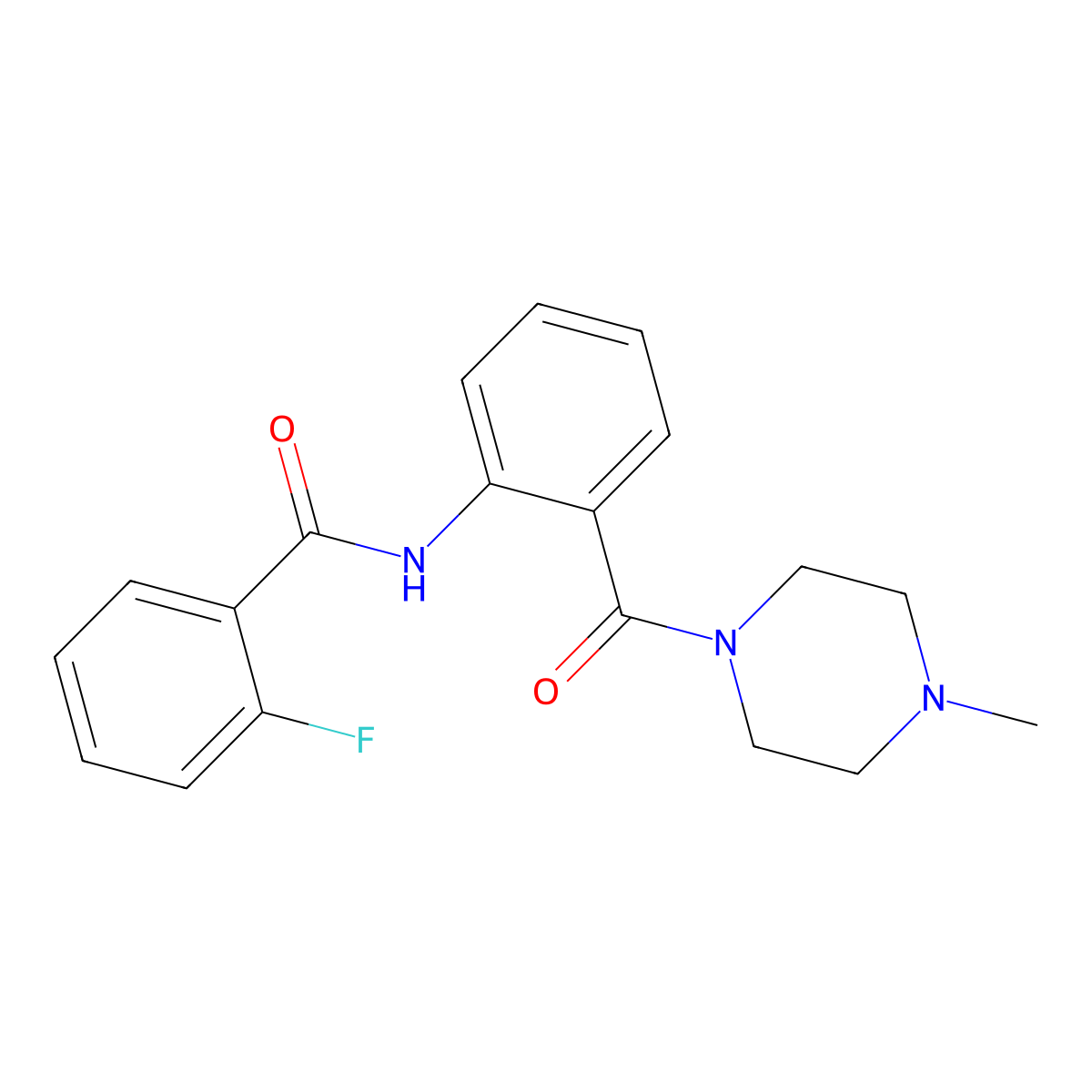 2-fluoro-N-[2-(4-methylpiperazine-1-carbonyl)phenyl]benzamide molecular structure, CAS 328286-02-8
