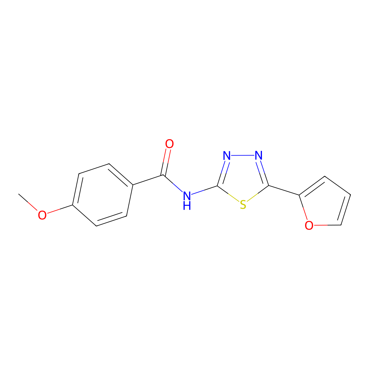 N-[5-(furan-2-yl)-1,3,4-thiadiazol-2-yl]-4-methoxybenzamide molecular structure, CAS 328286-40-4