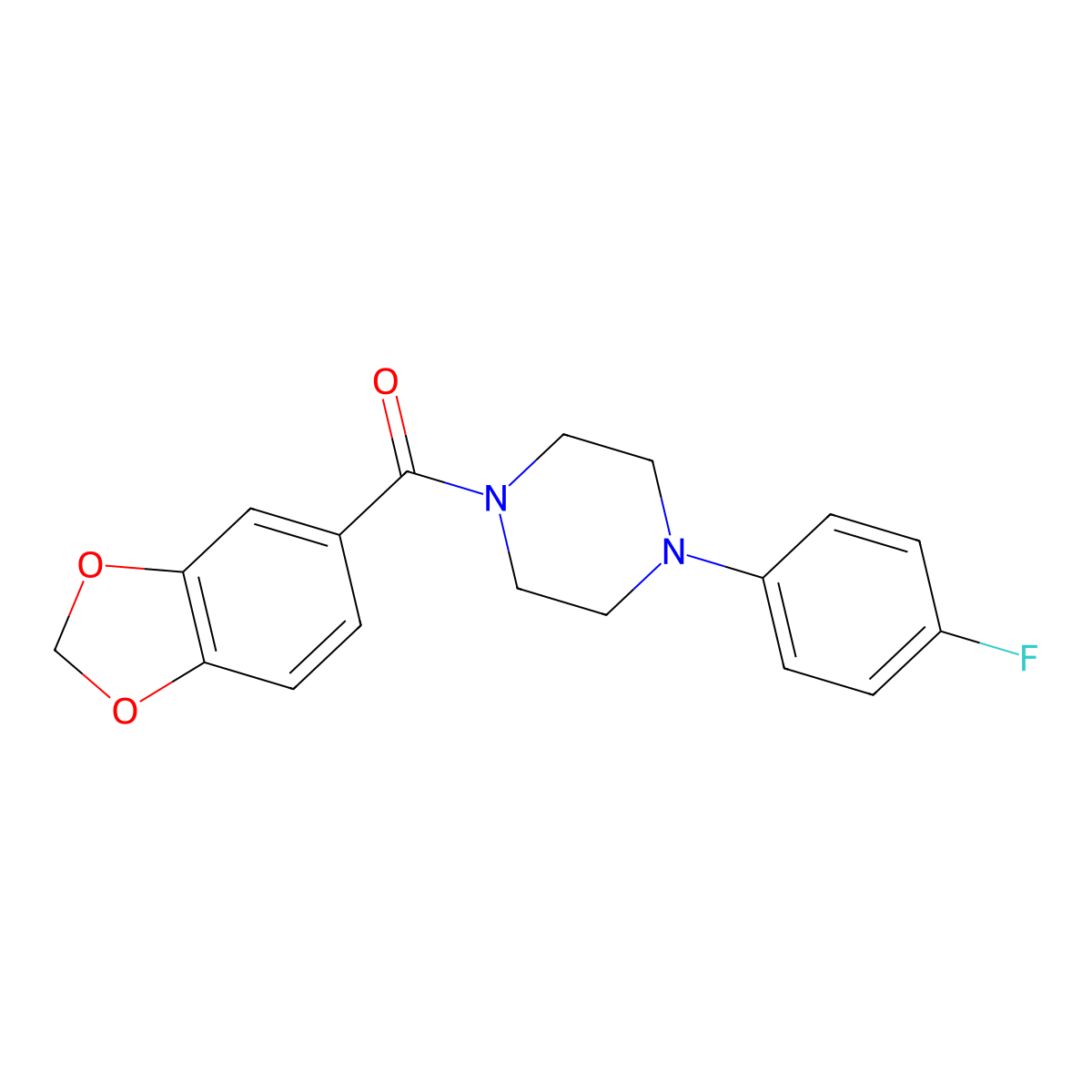 Benzo[1,3]dioxol-5-yl-[4-(4-fluoro-phenyl)-piperazin-1-yl]-methanone molecular structure, CAS 328286-62-0