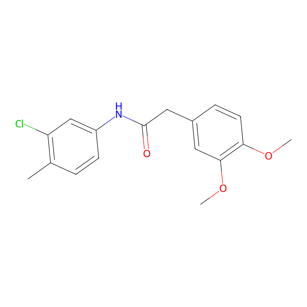 N-(3-chloro-4-methylphenyl)-2-(3,4-dimethoxyphenyl)acetamide molecular structure, CAS 328286-84-6