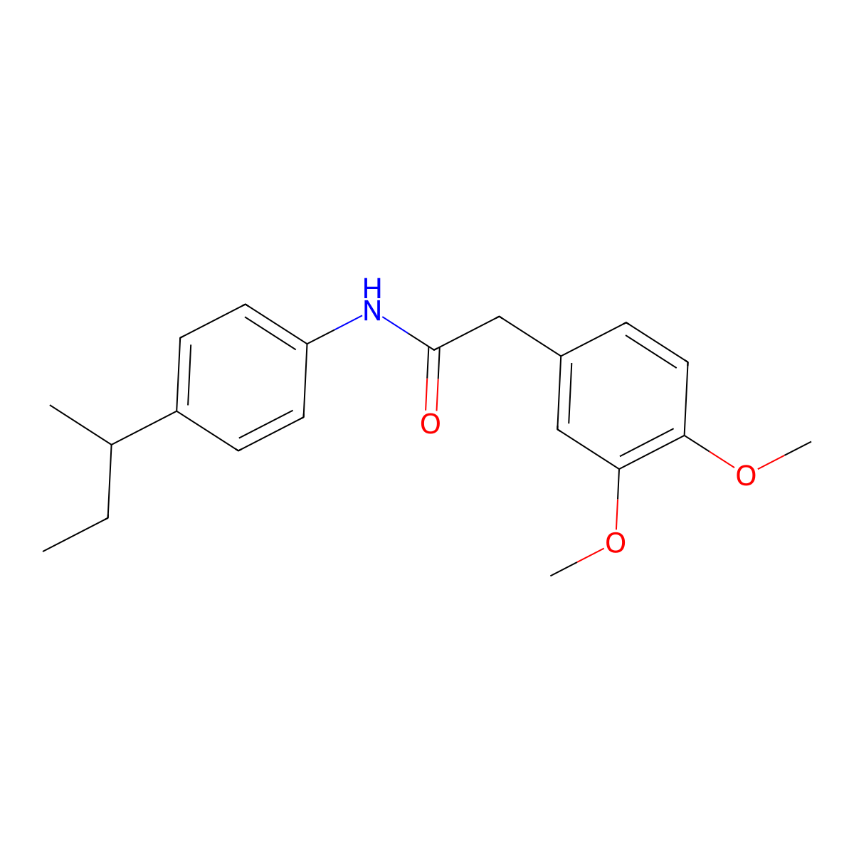 N-[4-(butan-2-yl)phenyl]-2-(3,4-dimethoxyphenyl)acetamide molecular structure, CAS 328286-87-9
