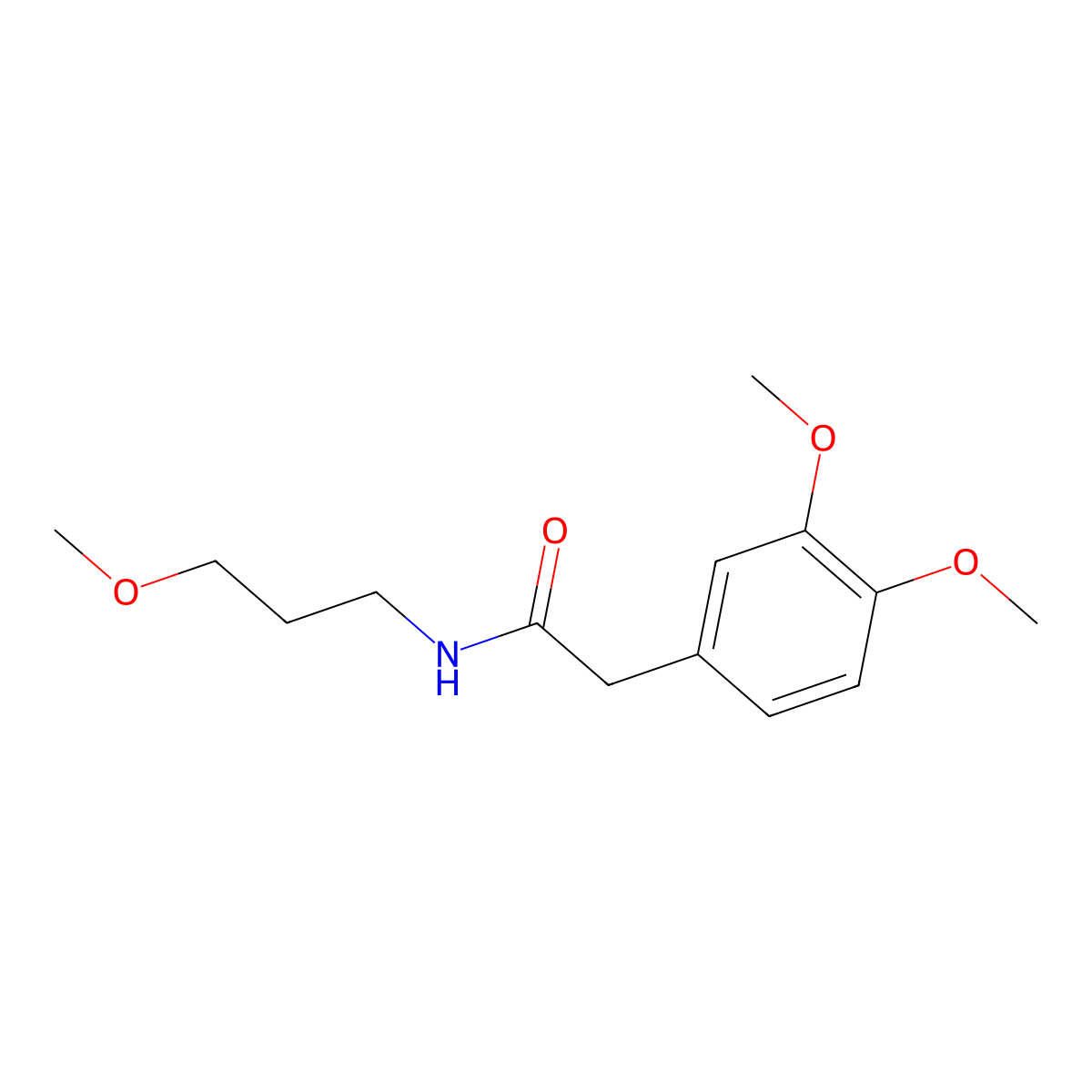 2-(3,4-dimethoxyphenyl)-N-(3-methoxypropyl)acetamide molecular structure, CAS 328286-90-4