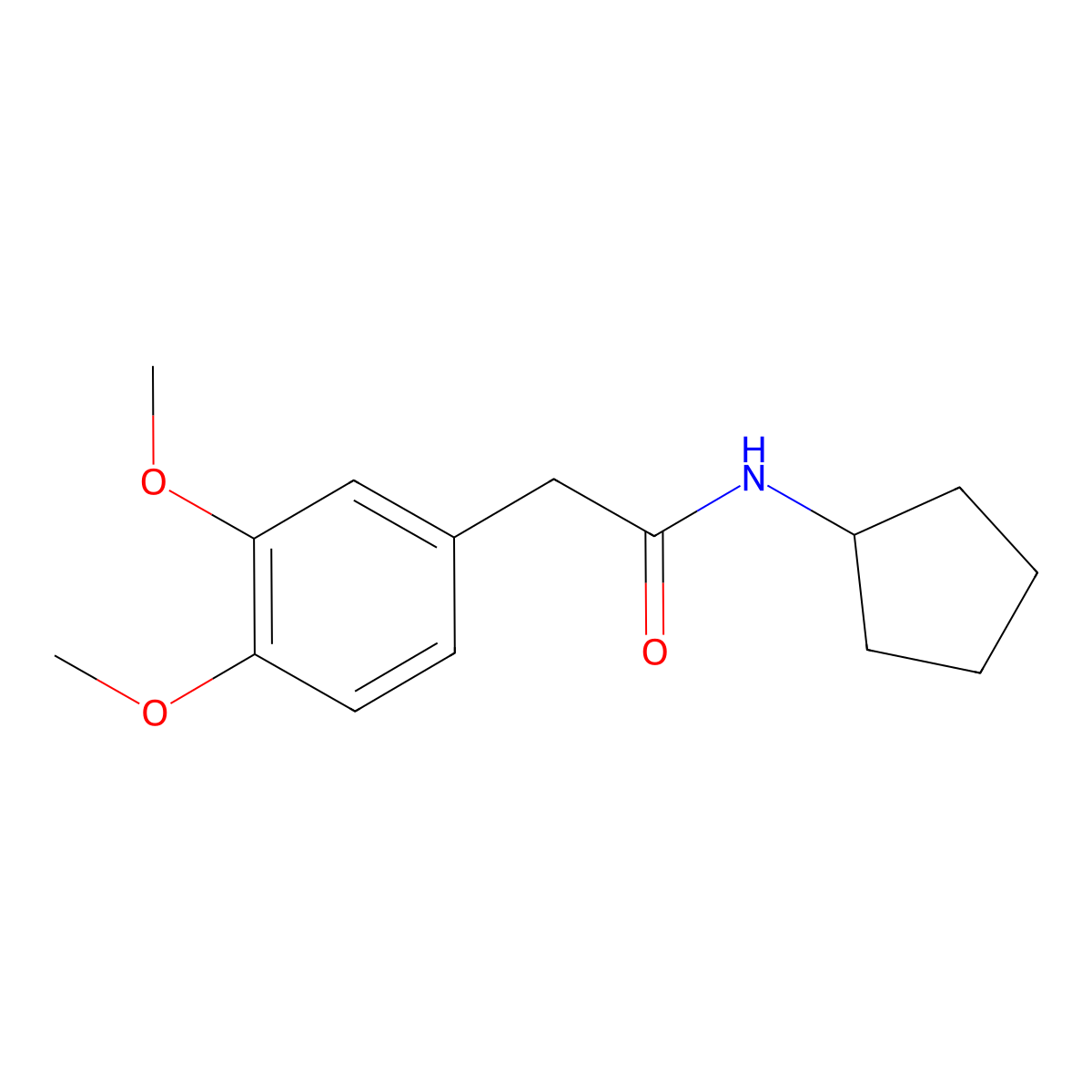 N-cyclopentyl-2-(3,4-dimethoxyphenyl)acetamide molecular structure, CAS 328286-93-7