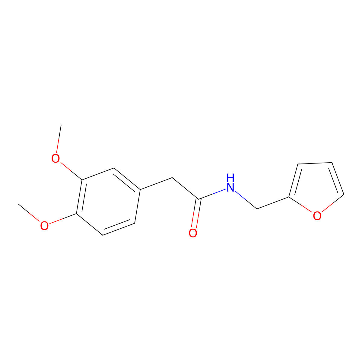 2-(3,4-dimethoxyphenyl)-N-(furan-2-ylmethyl)acetamide molecular structure, CAS 328286-95-9