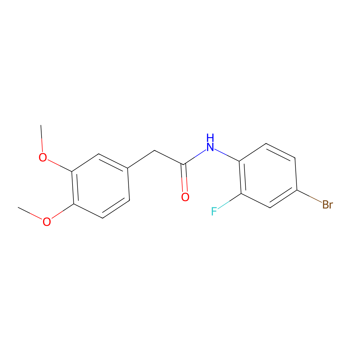 N-(4-bromo-2-fluorophenyl)-2-(3,4-dimethoxyphenyl)acetamide molecular structure, CAS 328286-97-1