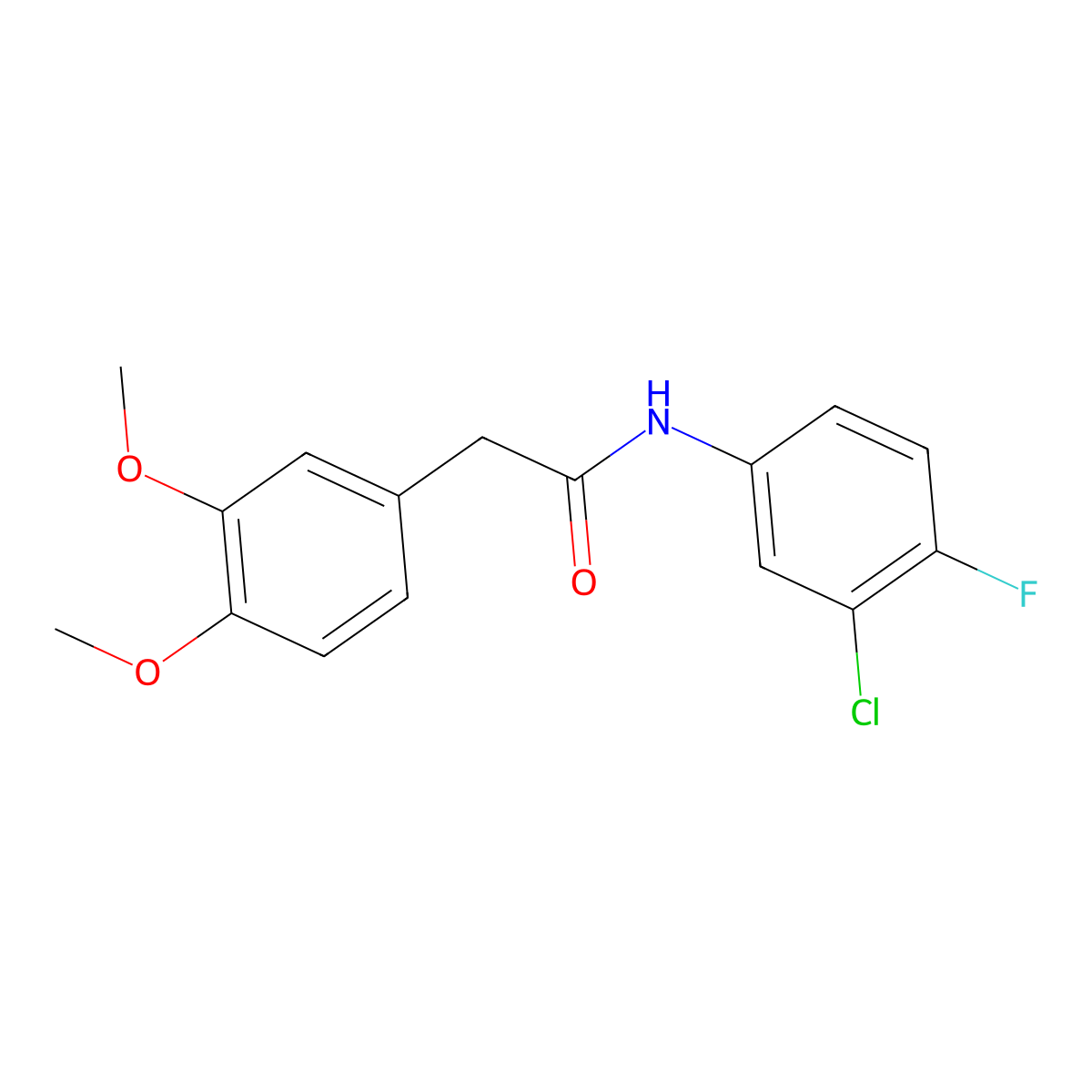 N-(3-chloro-4-fluorophenyl)-2-(3,4-dimethoxyphenyl)acetamide molecular structure, CAS 328286-98-2