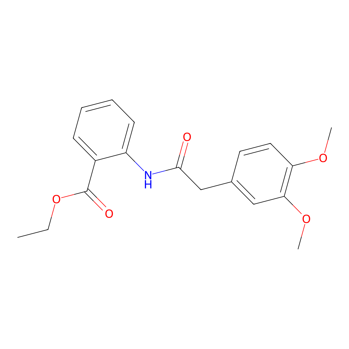 Ethyl 2-{[(3,4-dimethoxyphenyl)acetyl]amino}benzoate molecular structure, CAS 328286-99-3