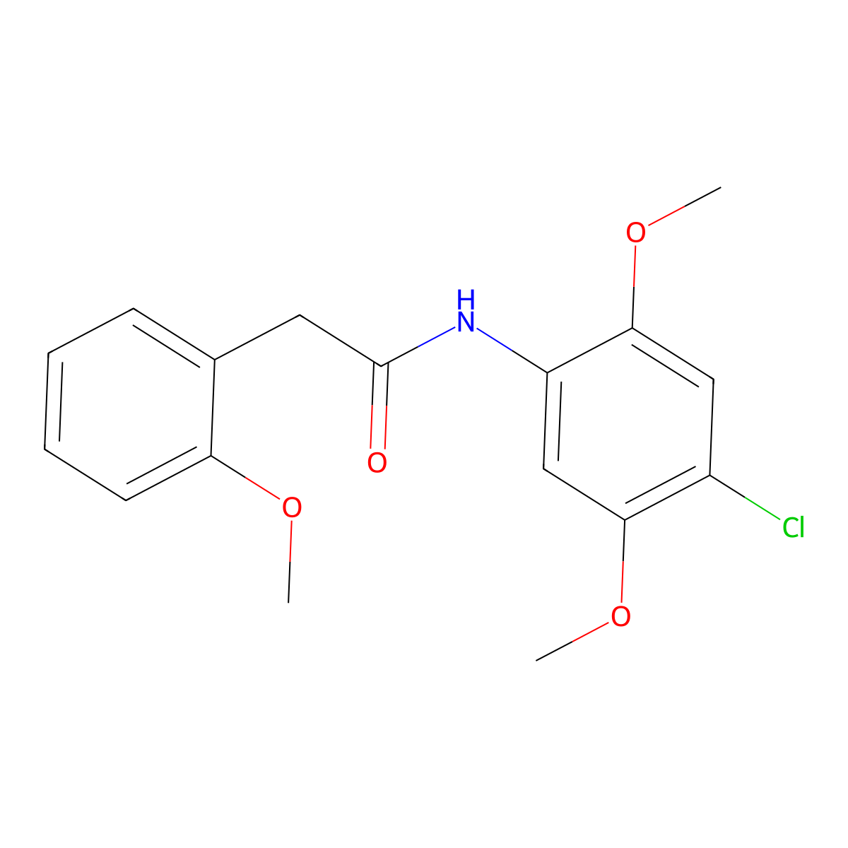 N-(4-chloro-2,5-dimethoxyphenyl)-2-(2-methoxyphenyl)acetamide molecular structure, CAS 328287-08-7