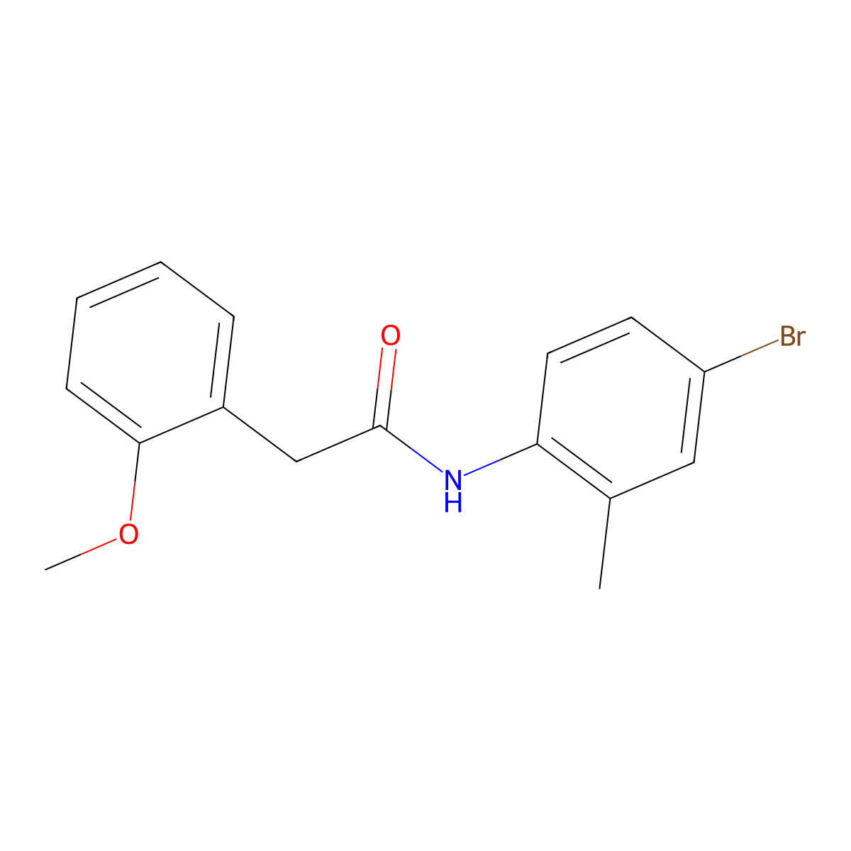 N-(4-bromo-2-methylphenyl)-2-(2-methoxyphenyl)acetamide molecular structure, CAS 328287-21-4