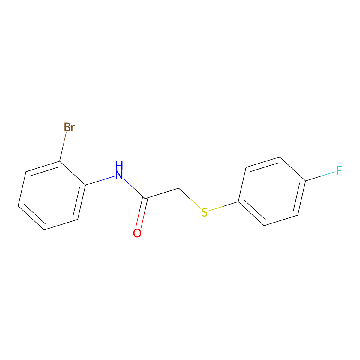 N-(2-bromophenyl)-2-[(4-fluorophenyl)sulfanyl]acetamide molecular structure, CAS 328287-37-2