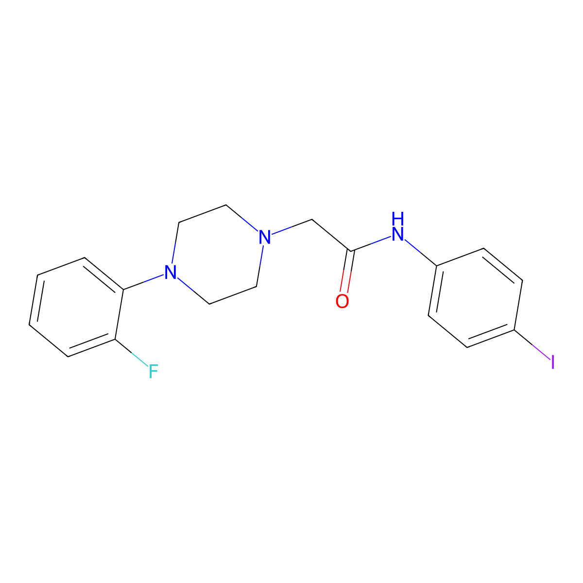 2-[4-(2-fluorophenyl)piperazin-1-yl]-N-(4-iodophenyl)acetamide molecular structure, CAS 328287-39-4