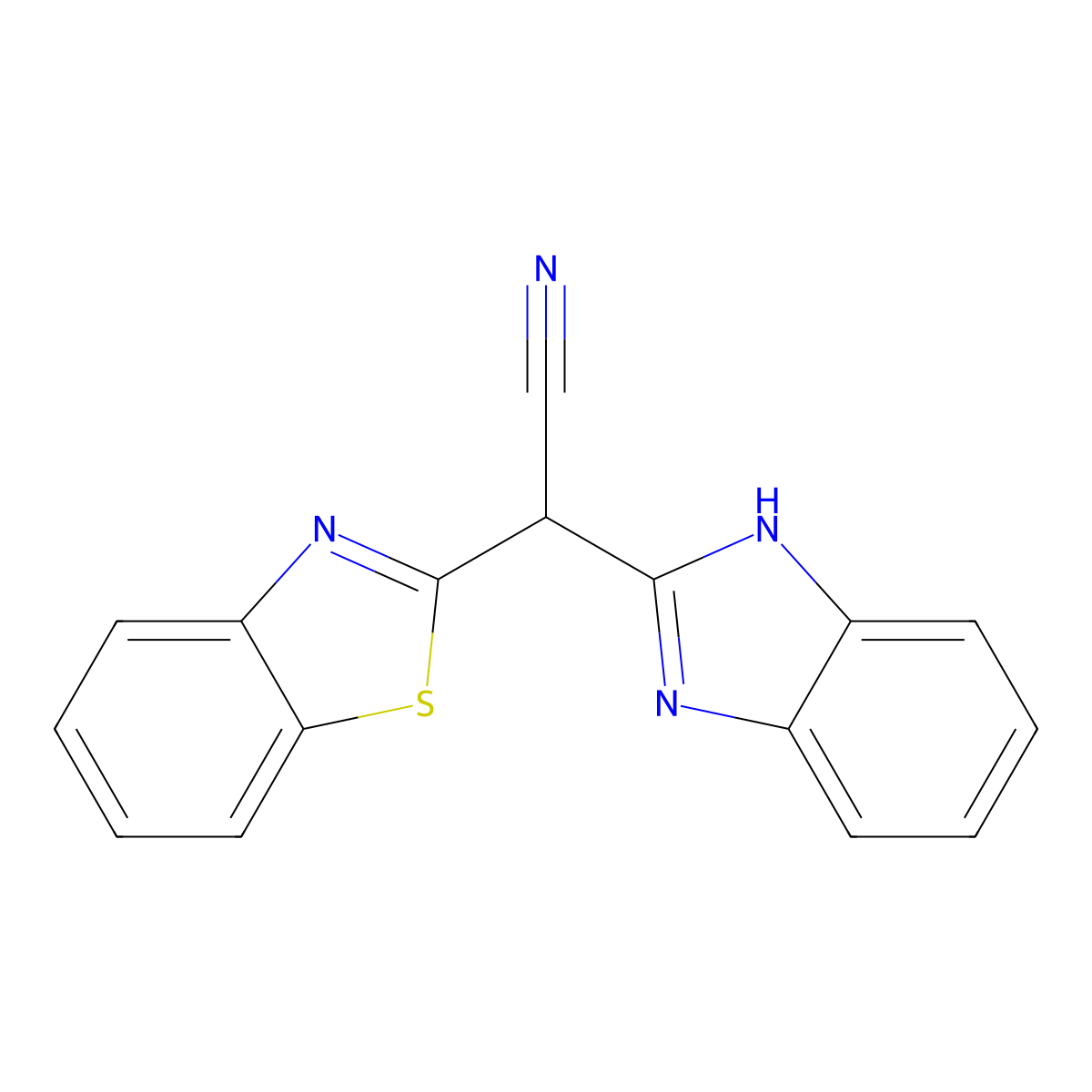 2-(1H-benzimidazol-2-yl)-2-(1,3-benzothiazol-2-yl)acetonitrile molecular structure, CAS 328288-64-8