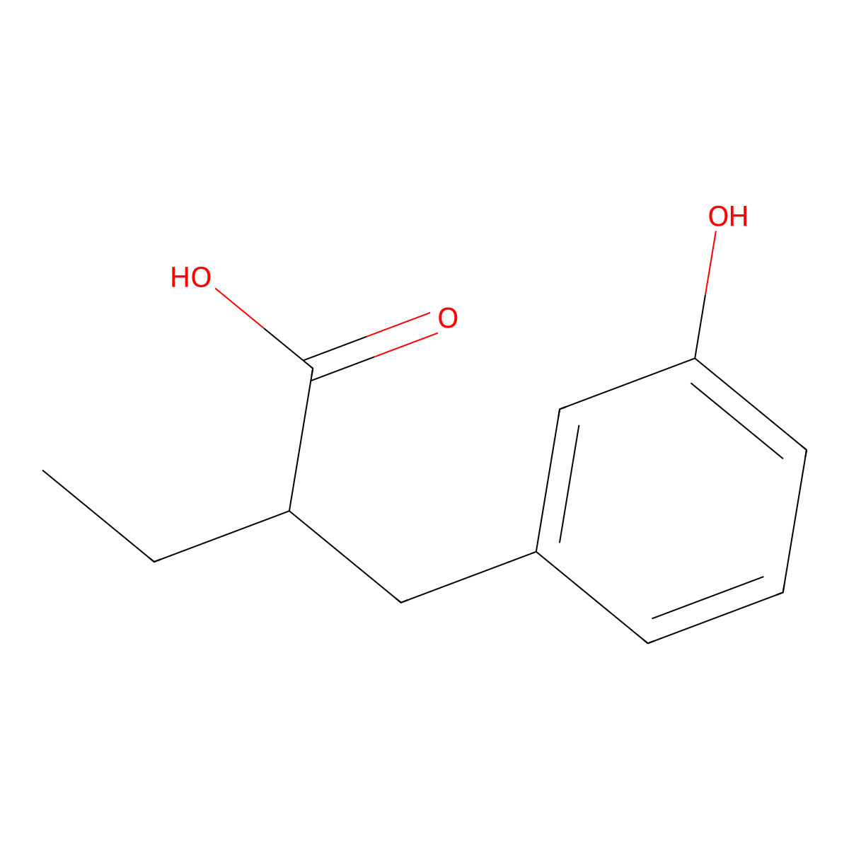2-[(3-Hydroxyphenyl)methyl]butanoic acid molecular structure, CAS 328288-90-0