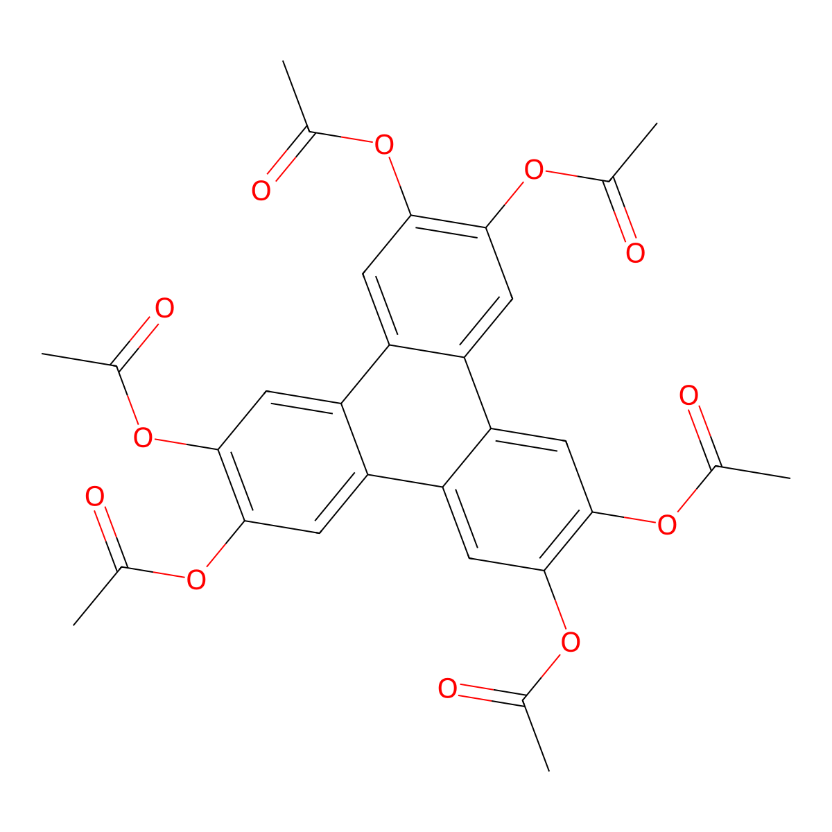 2,3,6,7,10,11-Hexaacetoxytriphenylene molecular structure, CAS 32829-08-6