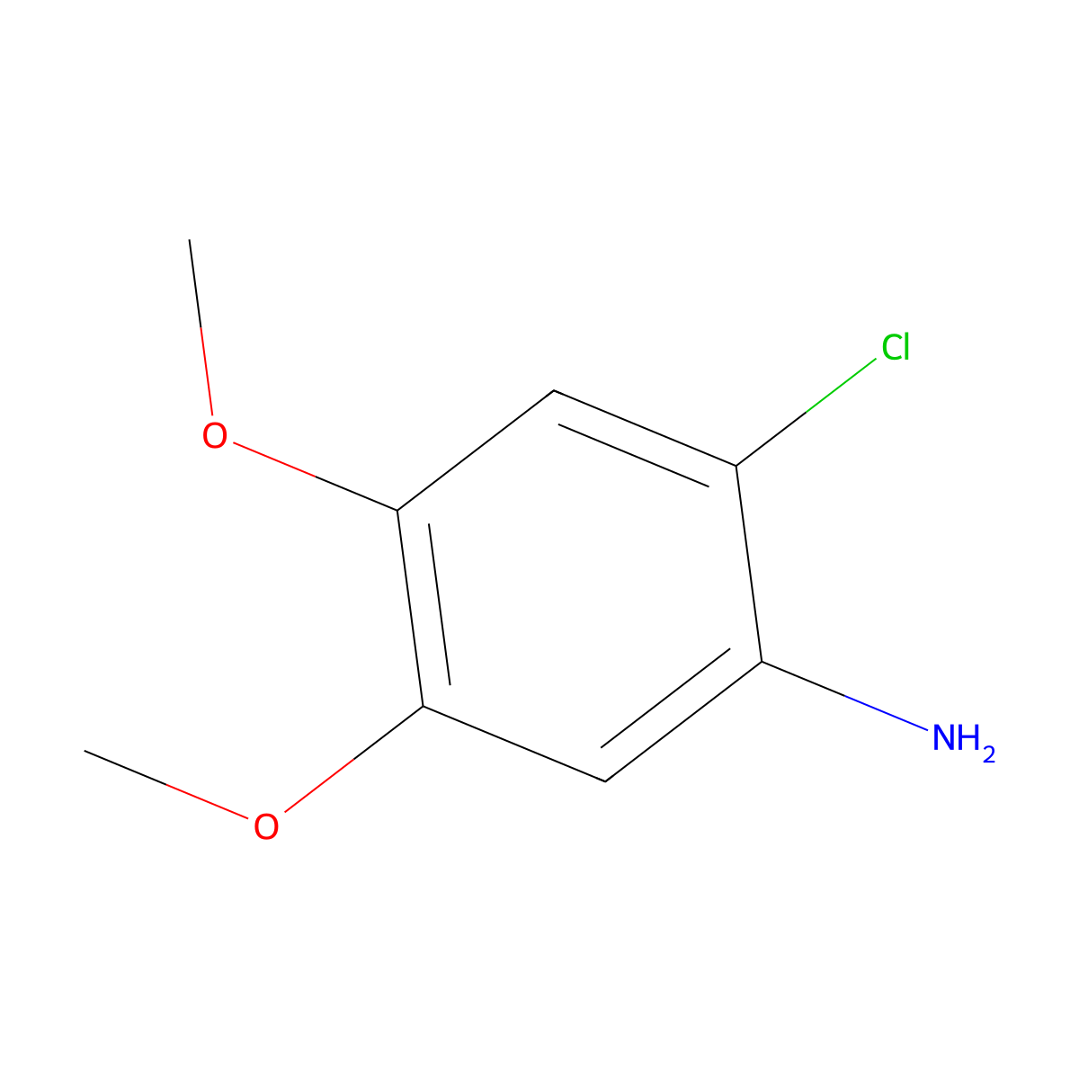 2-Chloro-4,5-dimethoxyaniline molecular structure, CAS 32829-09-7