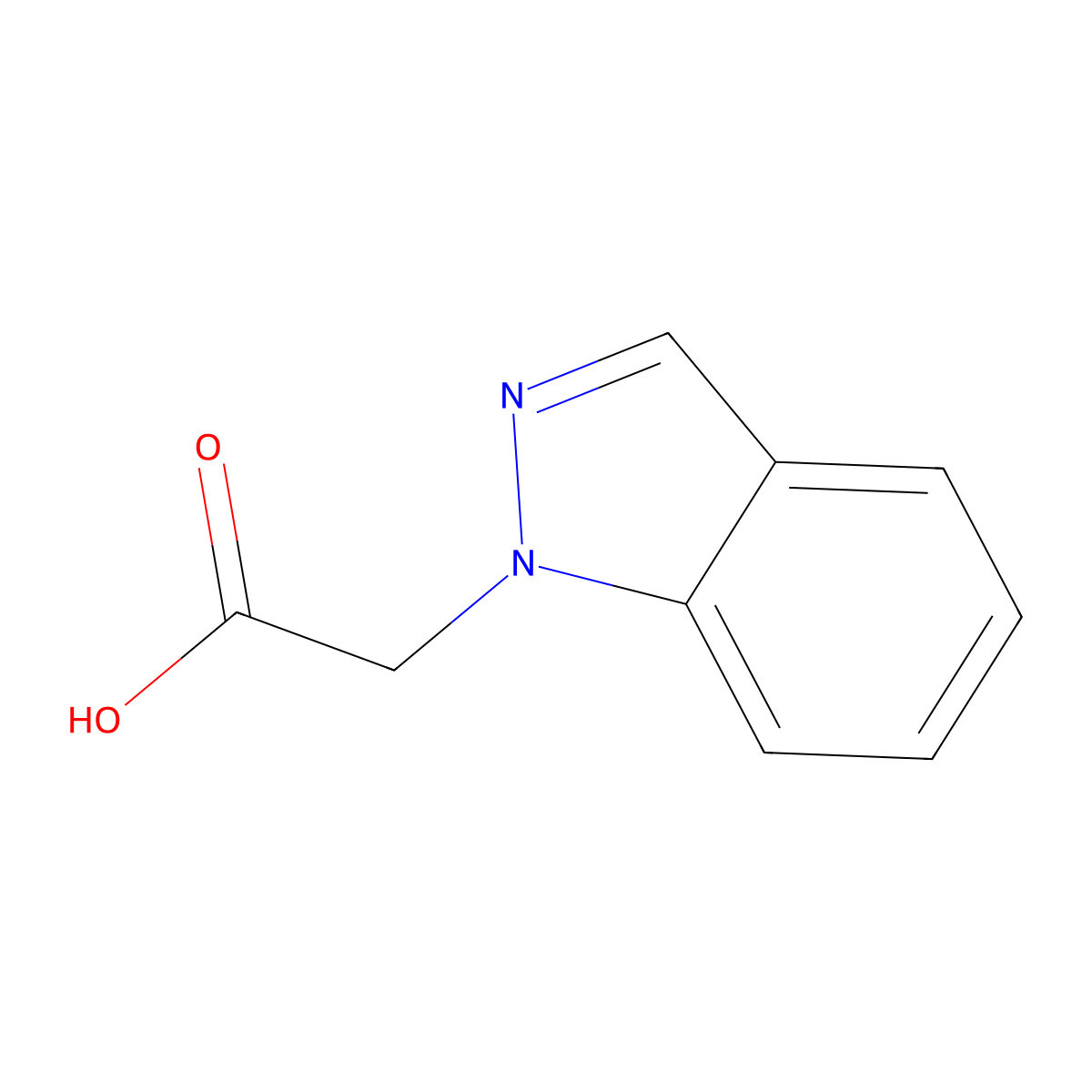 1H-Indazol-1-ylacetic acid molecular structure, CAS 32829-25-7