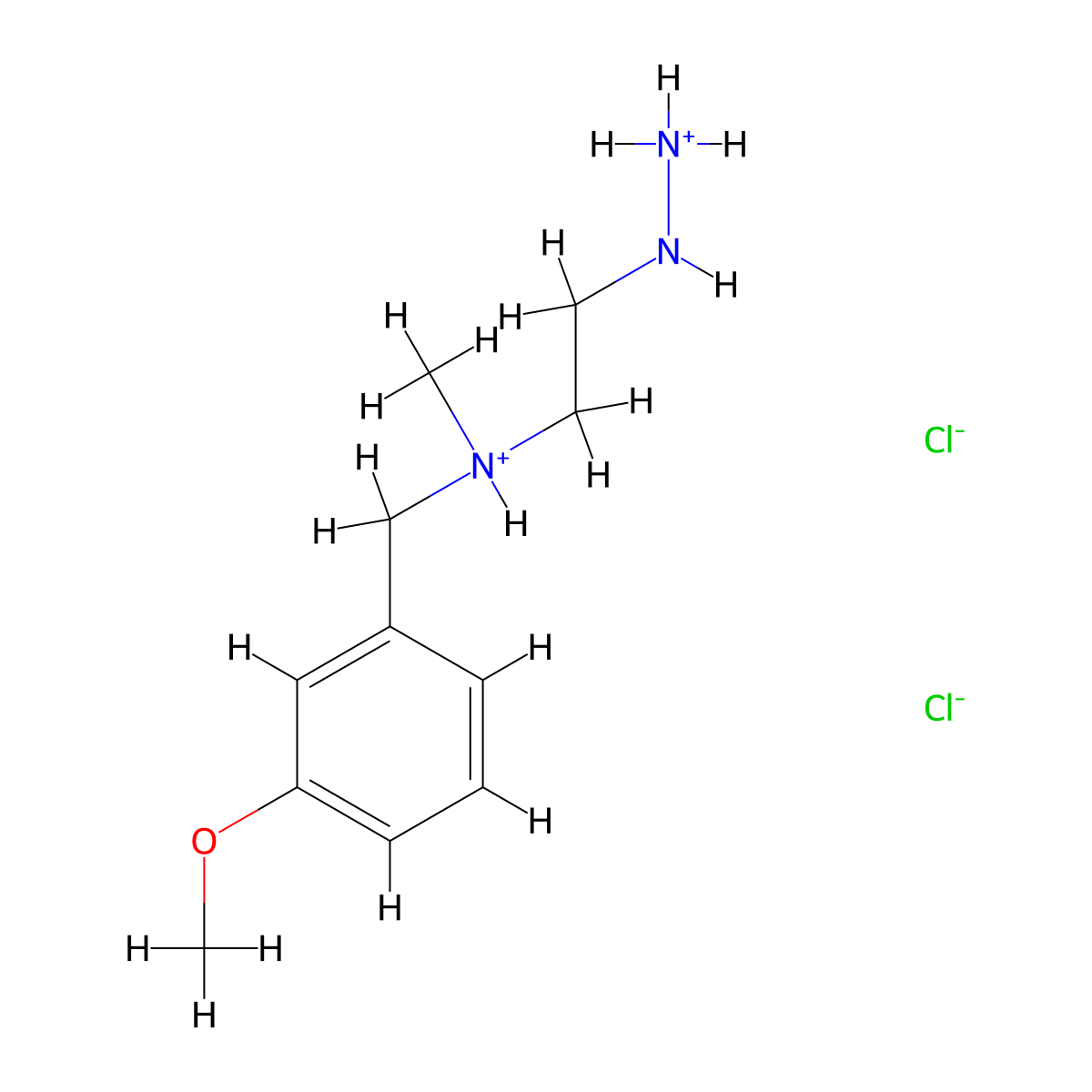 Hydrazine, 1-(2-(N-(m-methoxybenzyl)-N-methyl)amino)ethyl-, dihydrochloride molecular structure, CAS 3283-58-7
