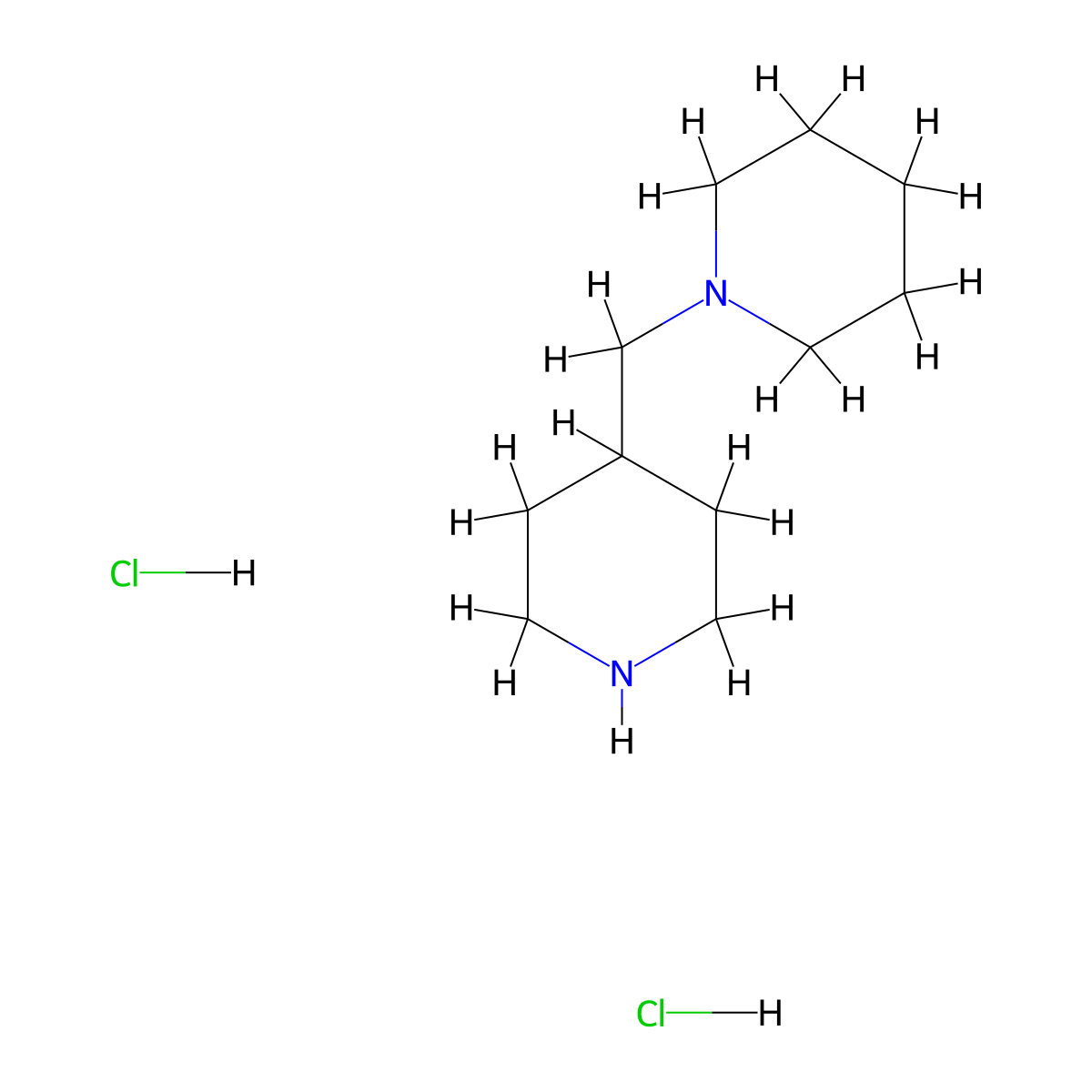 1-(4-Piperidinylmethyl)piperidine dihydrochloride molecular structure, CAS 32832-17-0