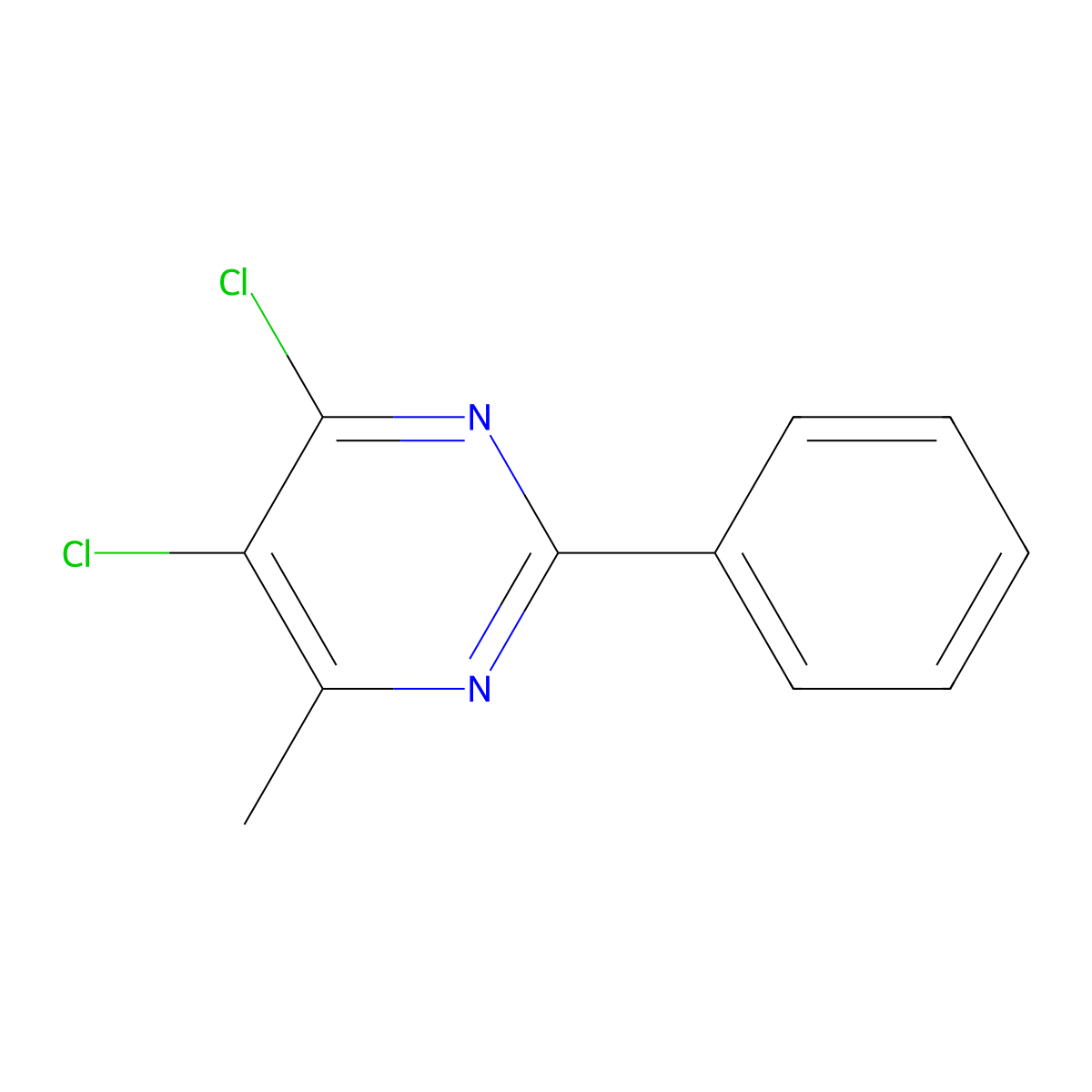 4,5-Dichloro-6-methyl-2-phenylpyrimidine molecular structure, CAS 32832-26-1