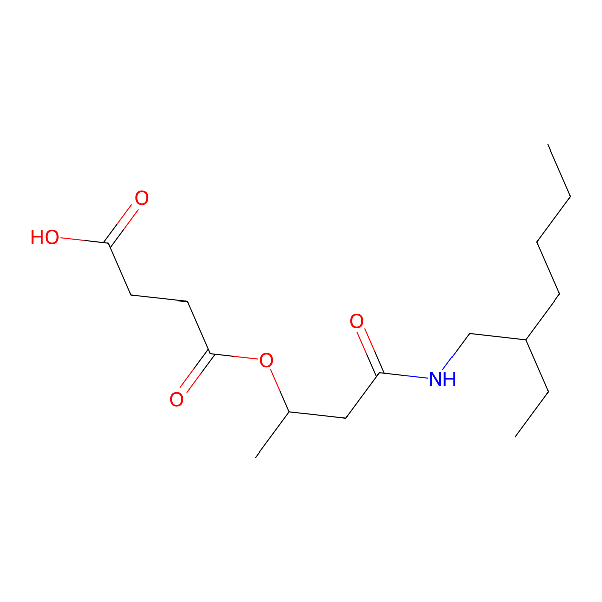 1-(3-((2-Ethylhexyl)amino)-1-methyl-3-oxopropyl) butanedioate molecular structure, CAS 32838-28-1