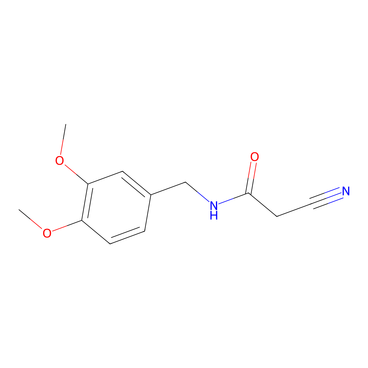 2-cyano-N-(3,4-dimethoxybenzyl)acetamide molecular structure, CAS 328384-64-1