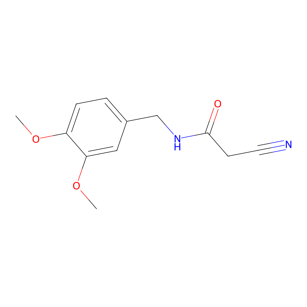 2-cyano-N-(3,4-dimethoxybenzyl)acetamide molecular structure, CAS 328384-64-1