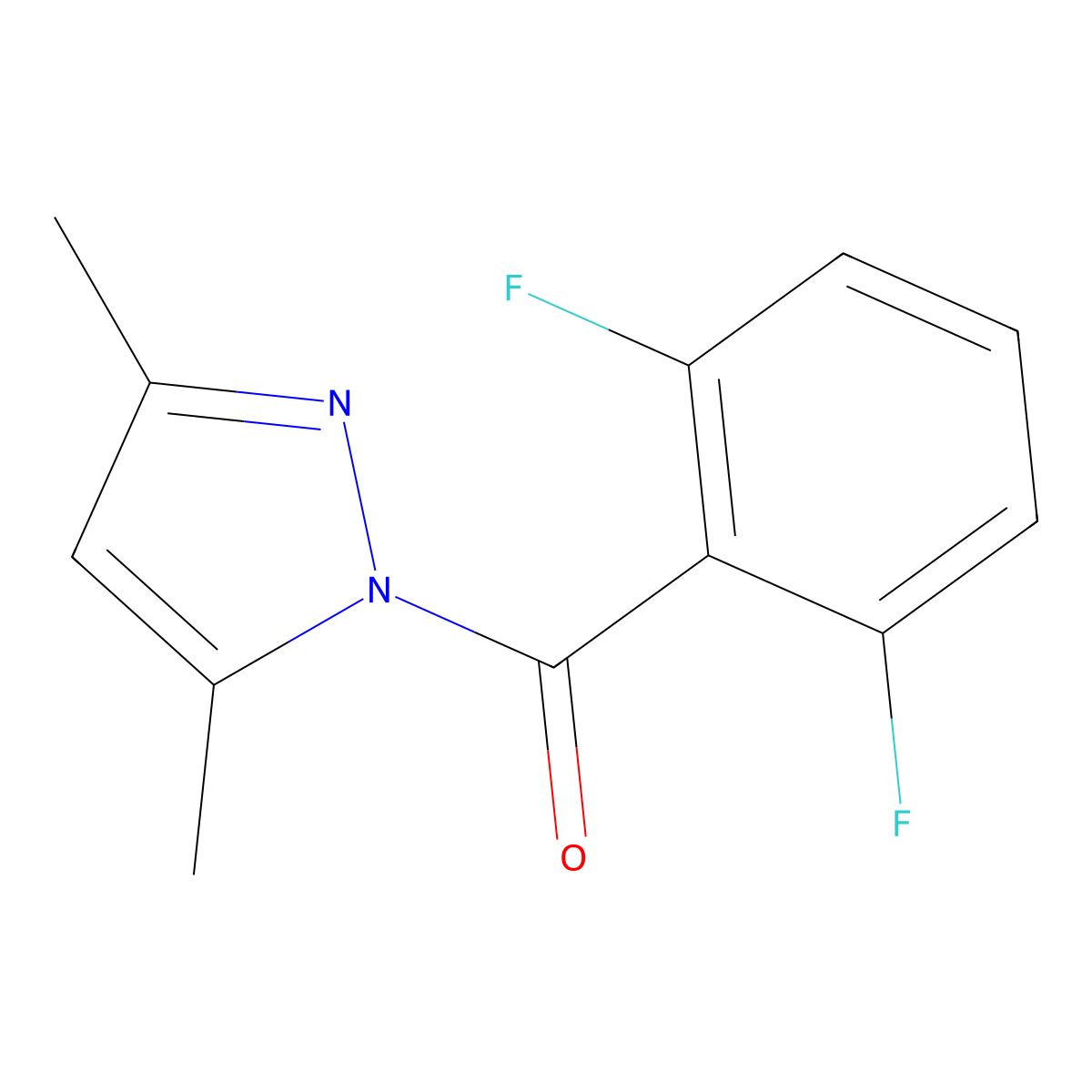 (2,6-difluorophenyl)(3,5-dimethyl-1H-pyrazol-1-yl)methanone molecular structure, CAS 328386-51-2